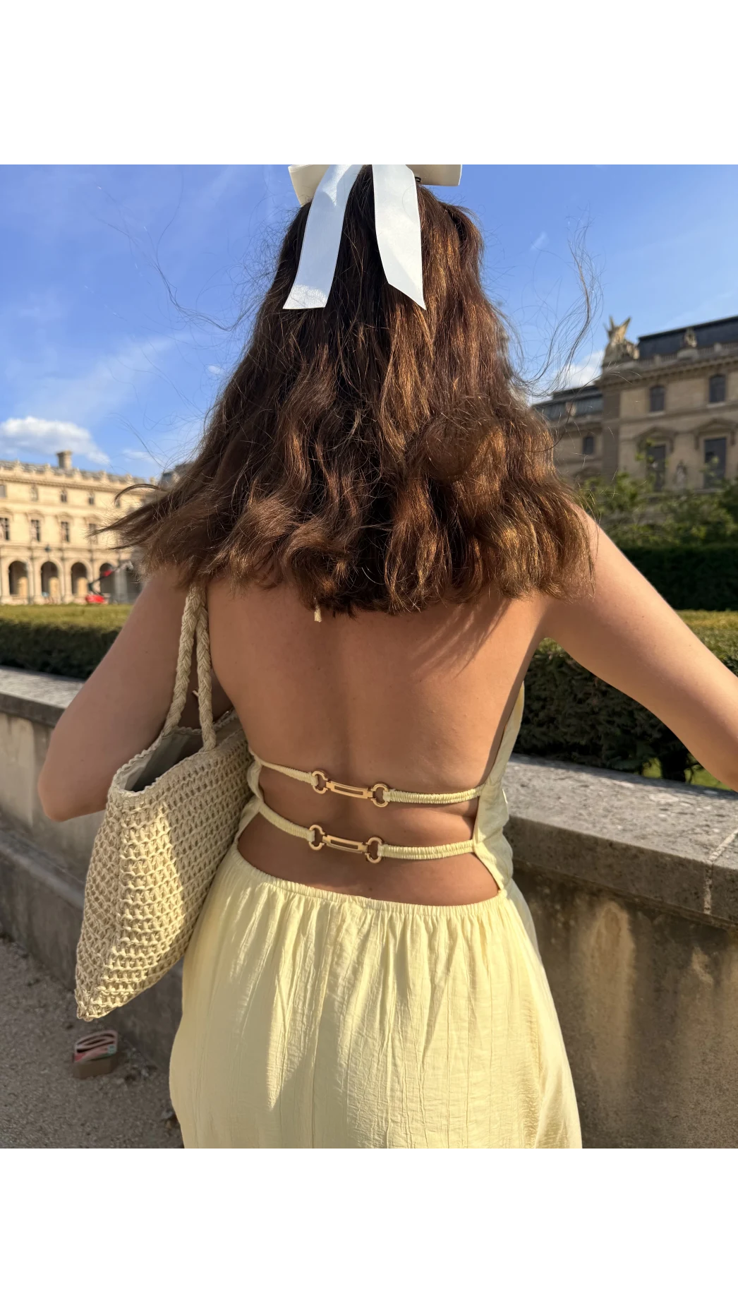 More Paris Sarı Sırt Detay Elbise