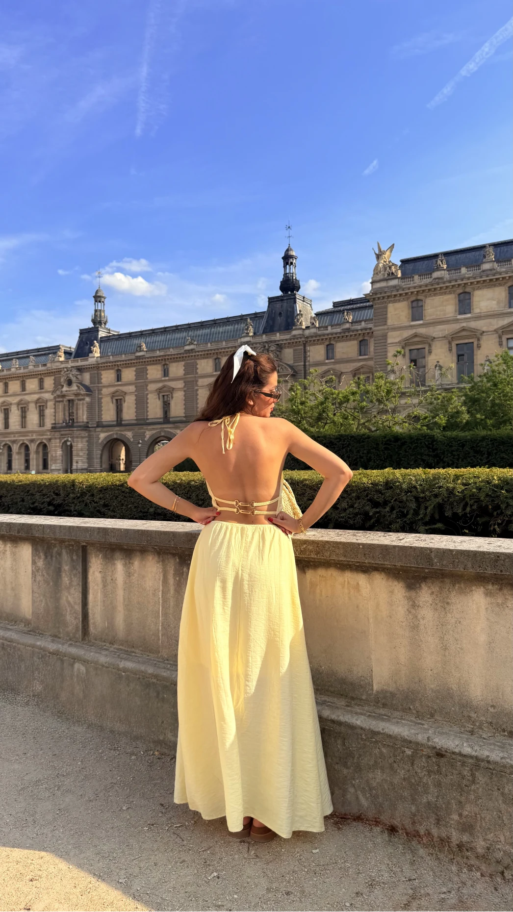 More Paris Sarı Sırt Detay Elbise