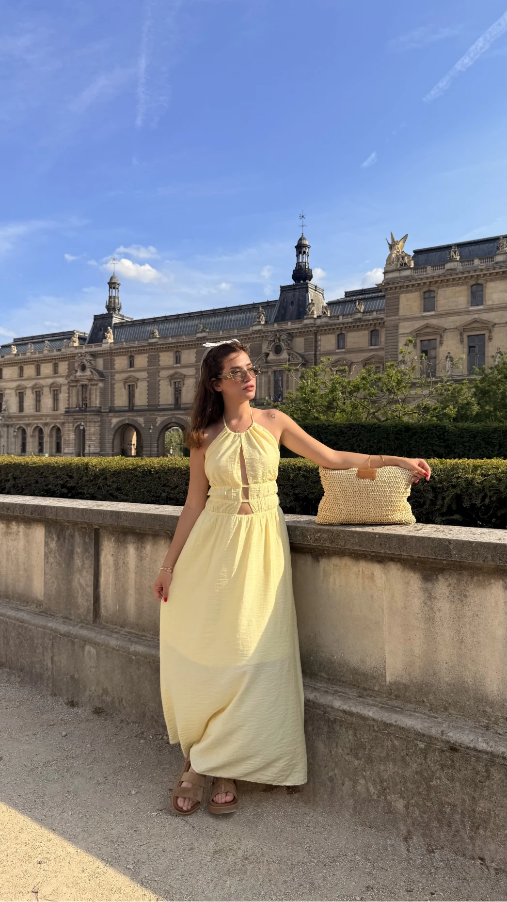 More Paris Sarı Sırt Detay Elbise