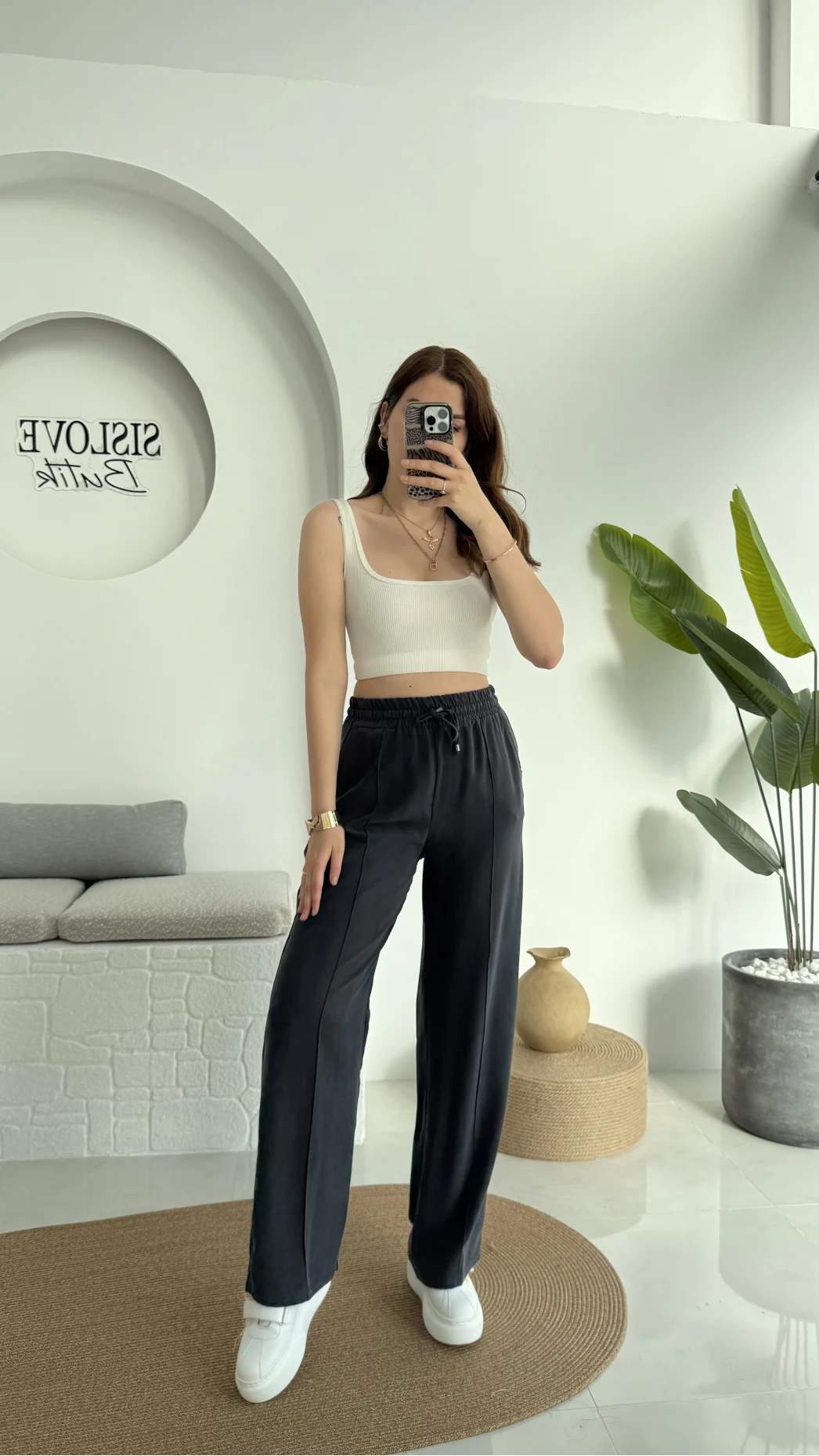 MSD Modal Palazzo Pantolon Antrasit