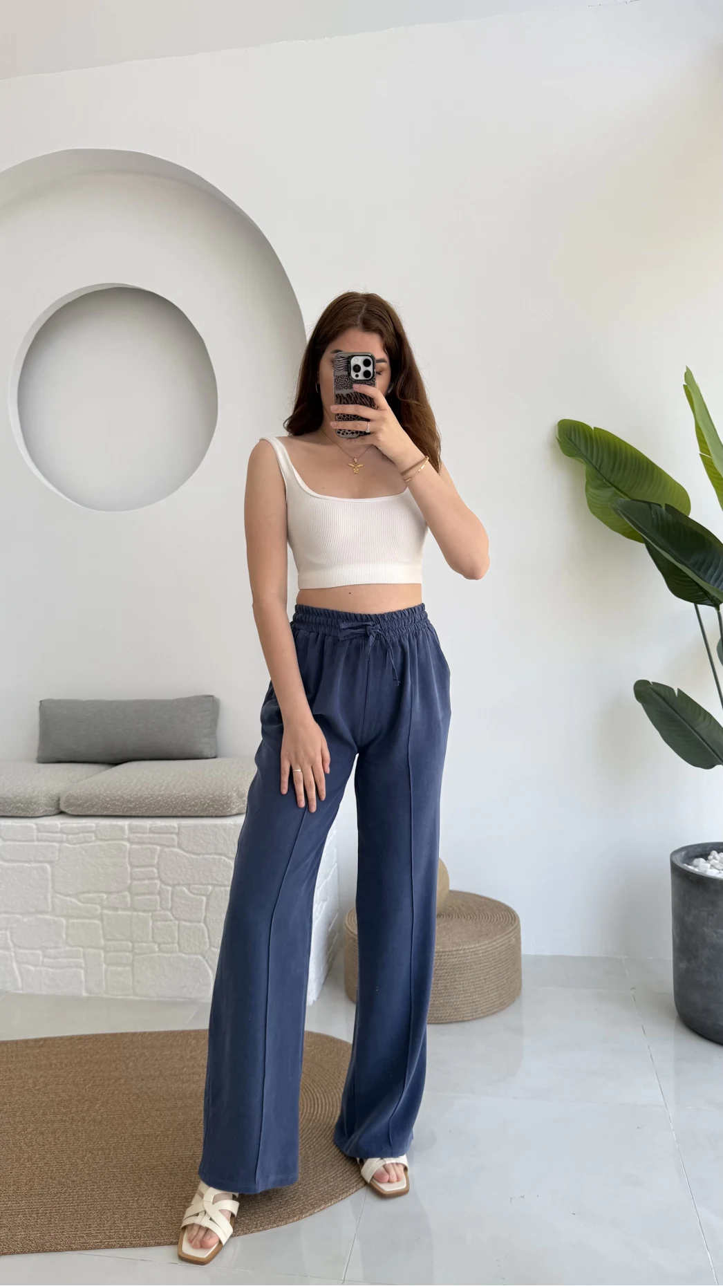 MSD Modal Palazzo Pantolon Lacivert