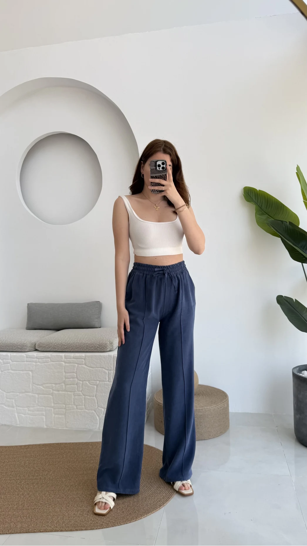 MSD Modal Palazzo Pantolon Lacivert