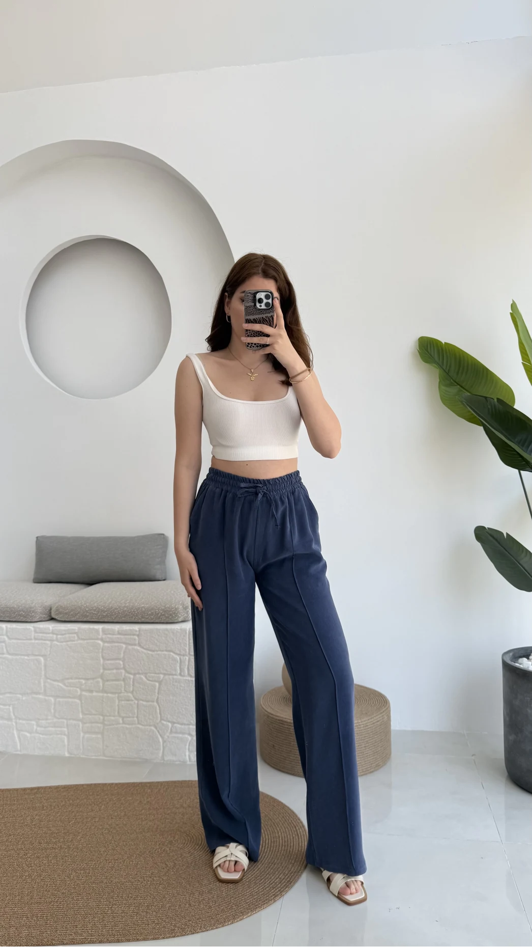 MSD Modal Palazzo Pantolon Lacivert