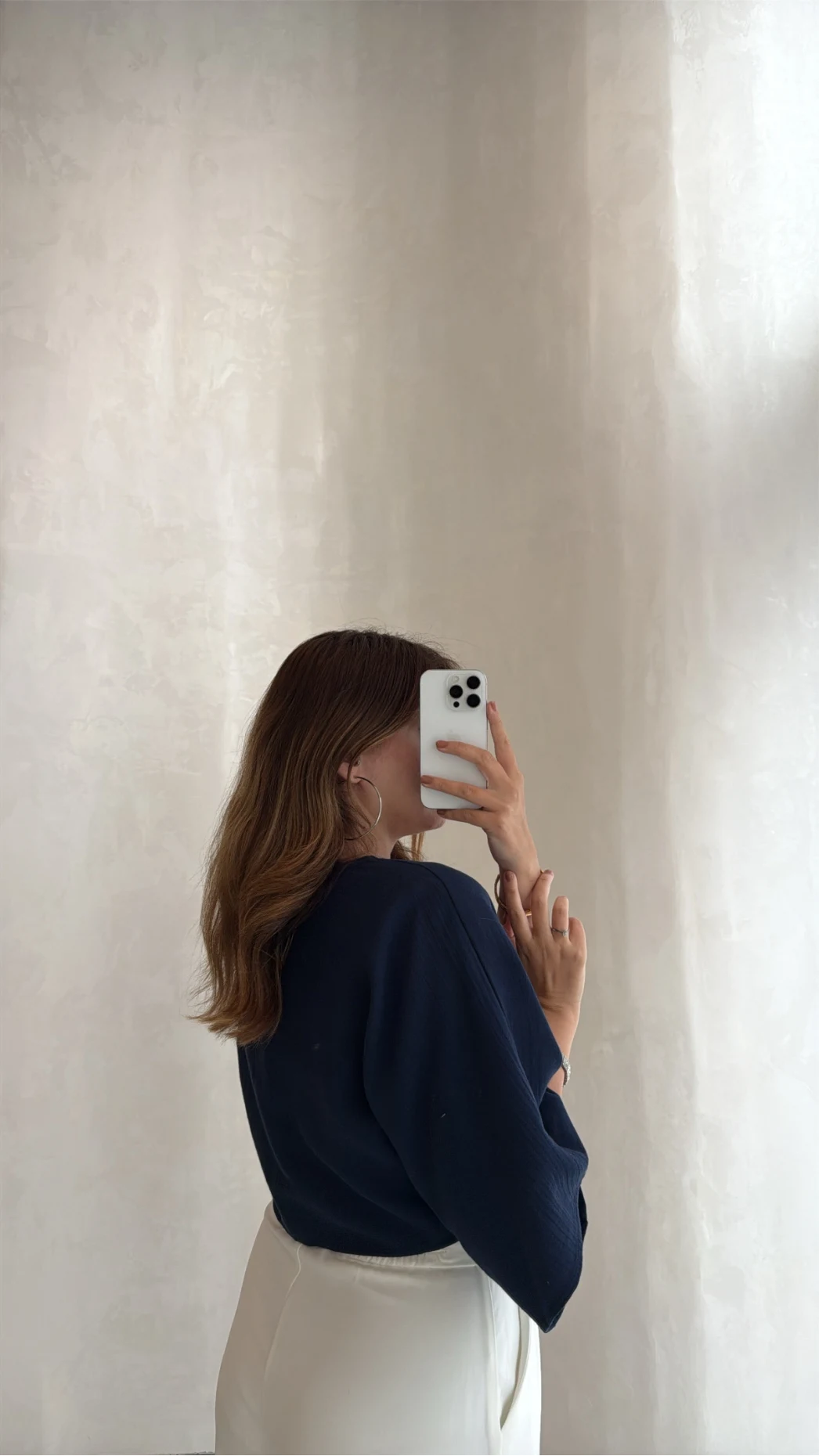 Müslin Bağlamalı Crop Bluz - Lacivert - Kod: 4729