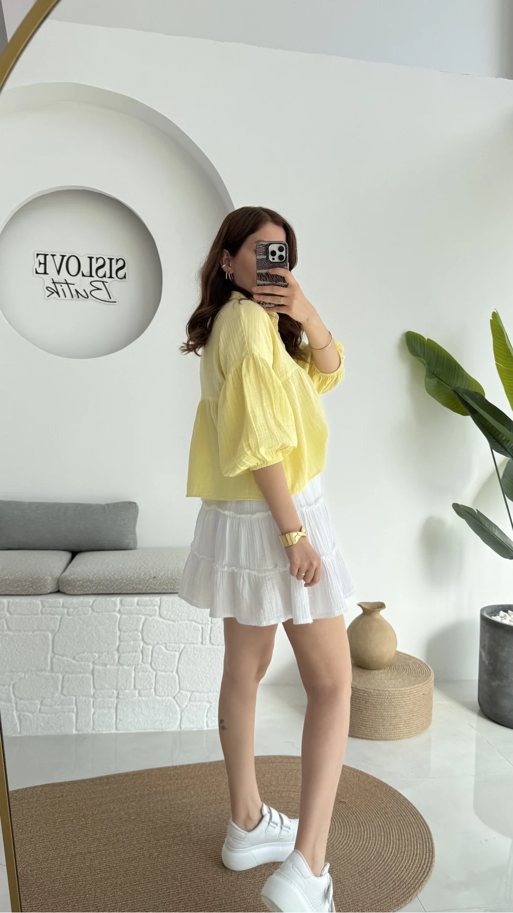 Müslin Kısa Etek Beyaz 0464