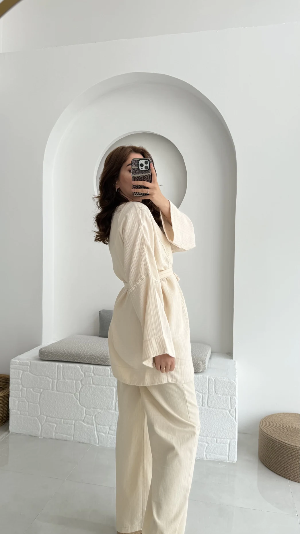 Müslin Kumaş Kimono Taş - 7011