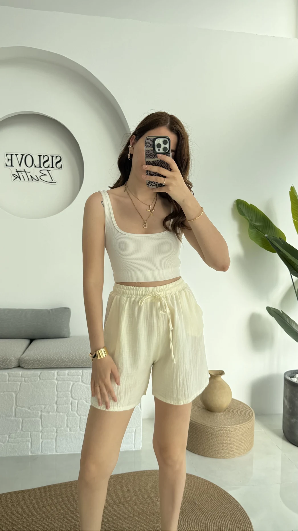 Müslin Kumaş Şort Açık Sarı 0463