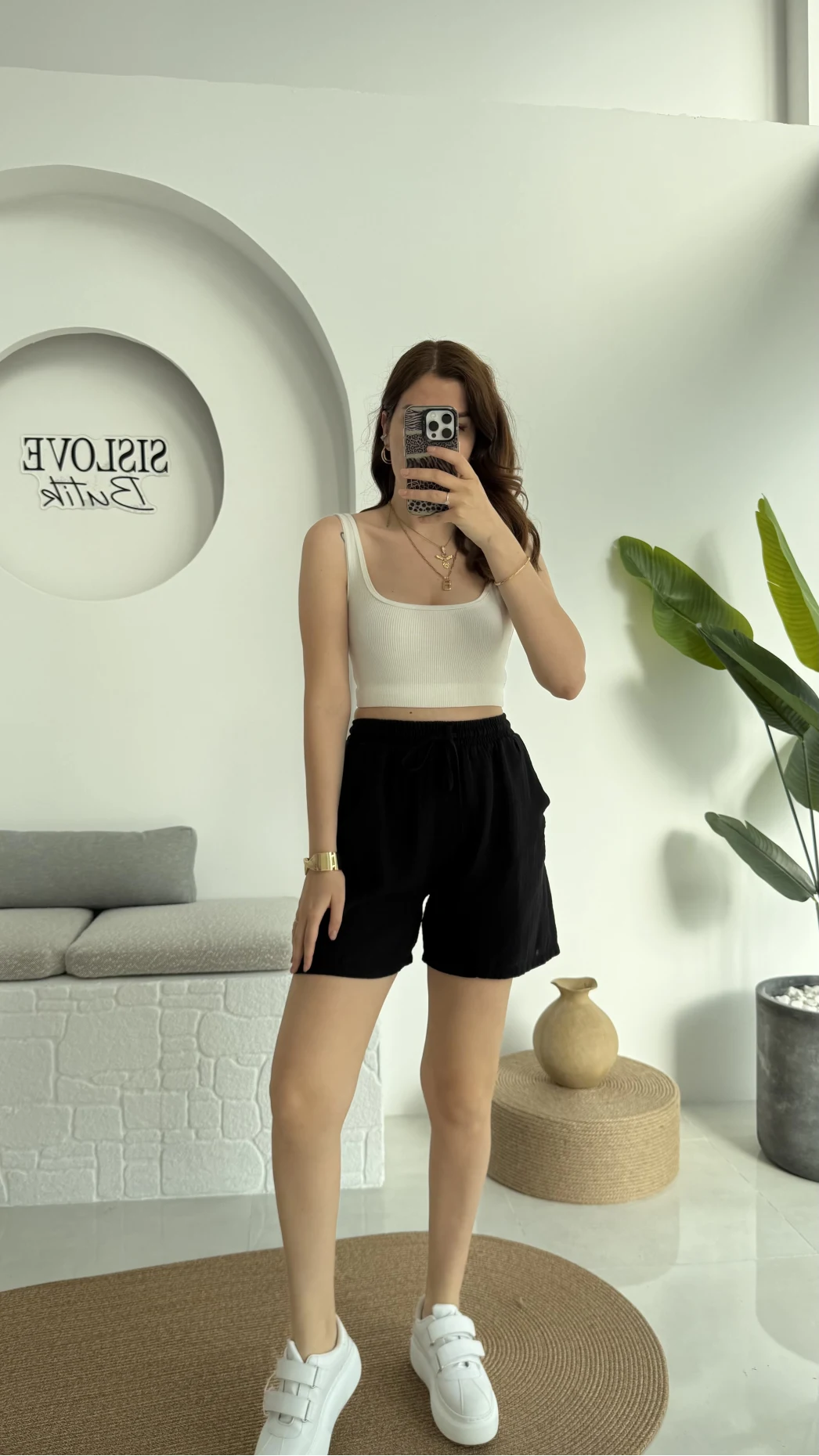 Müslin Kumaş Şort Siyah 0463