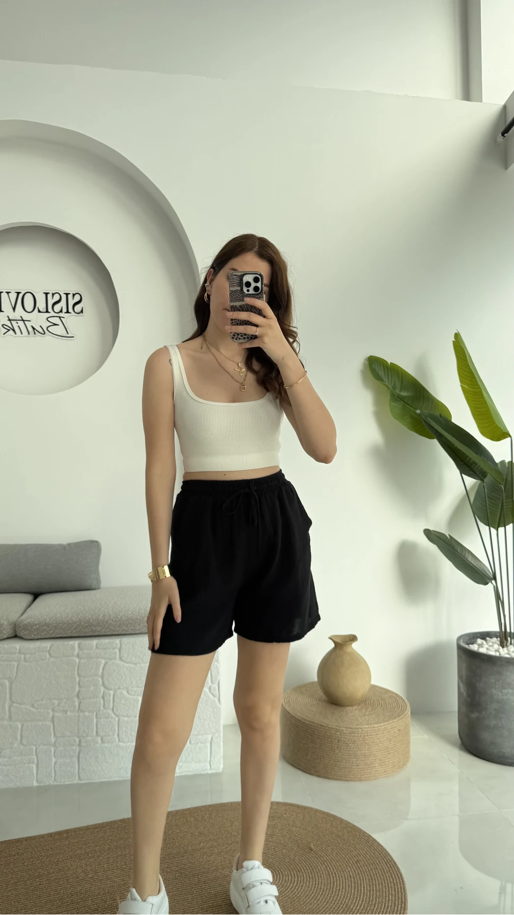 Müslin Kumaş Şort Siyah 0463