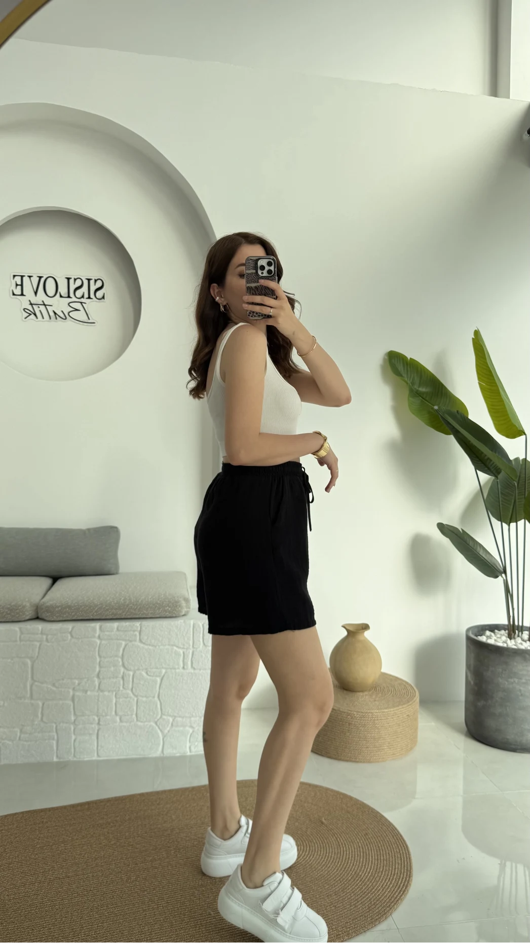 Müslin Kumaş Şort Siyah 0463