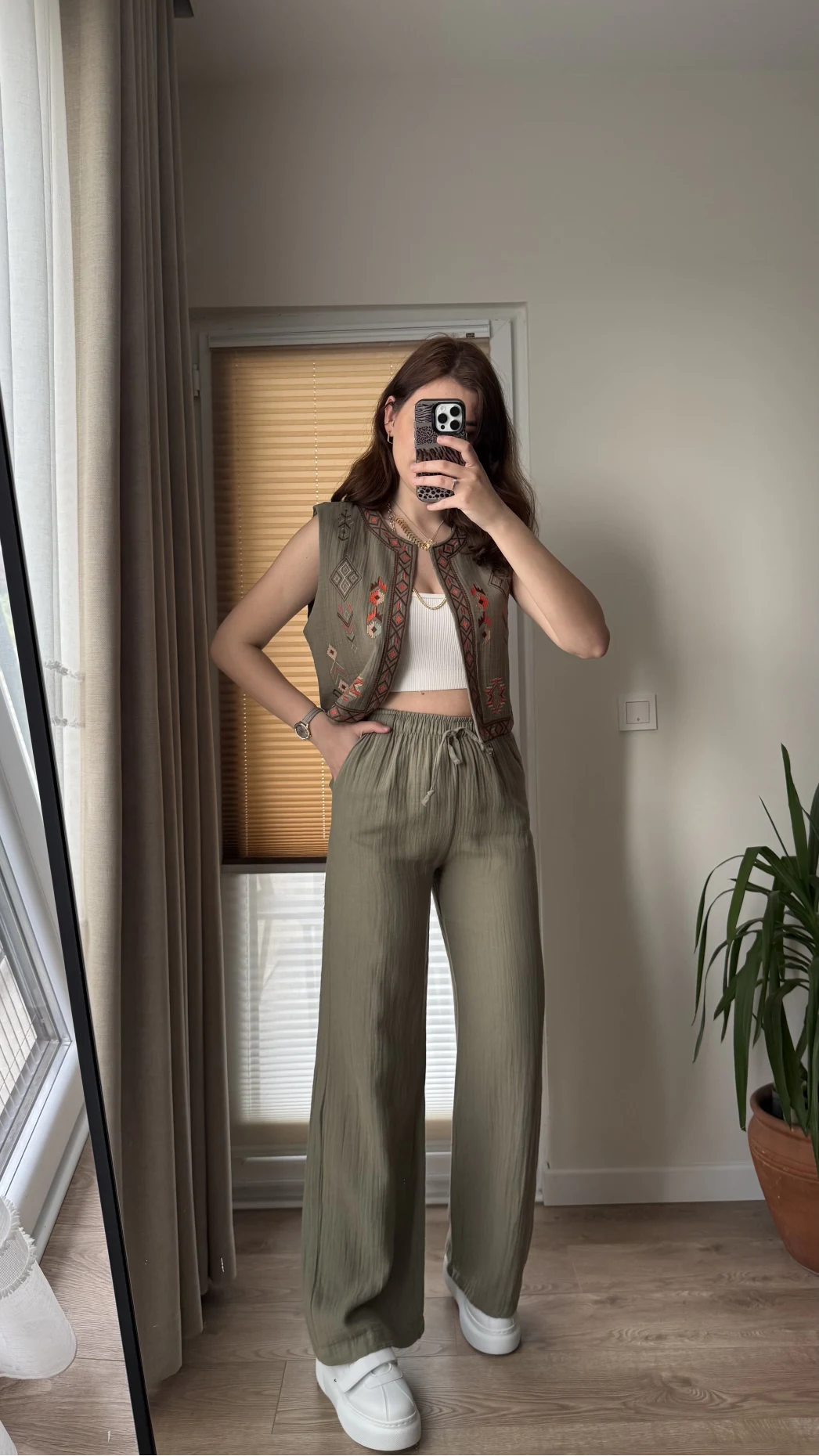 Müslin Pantolon - Haki - 4010