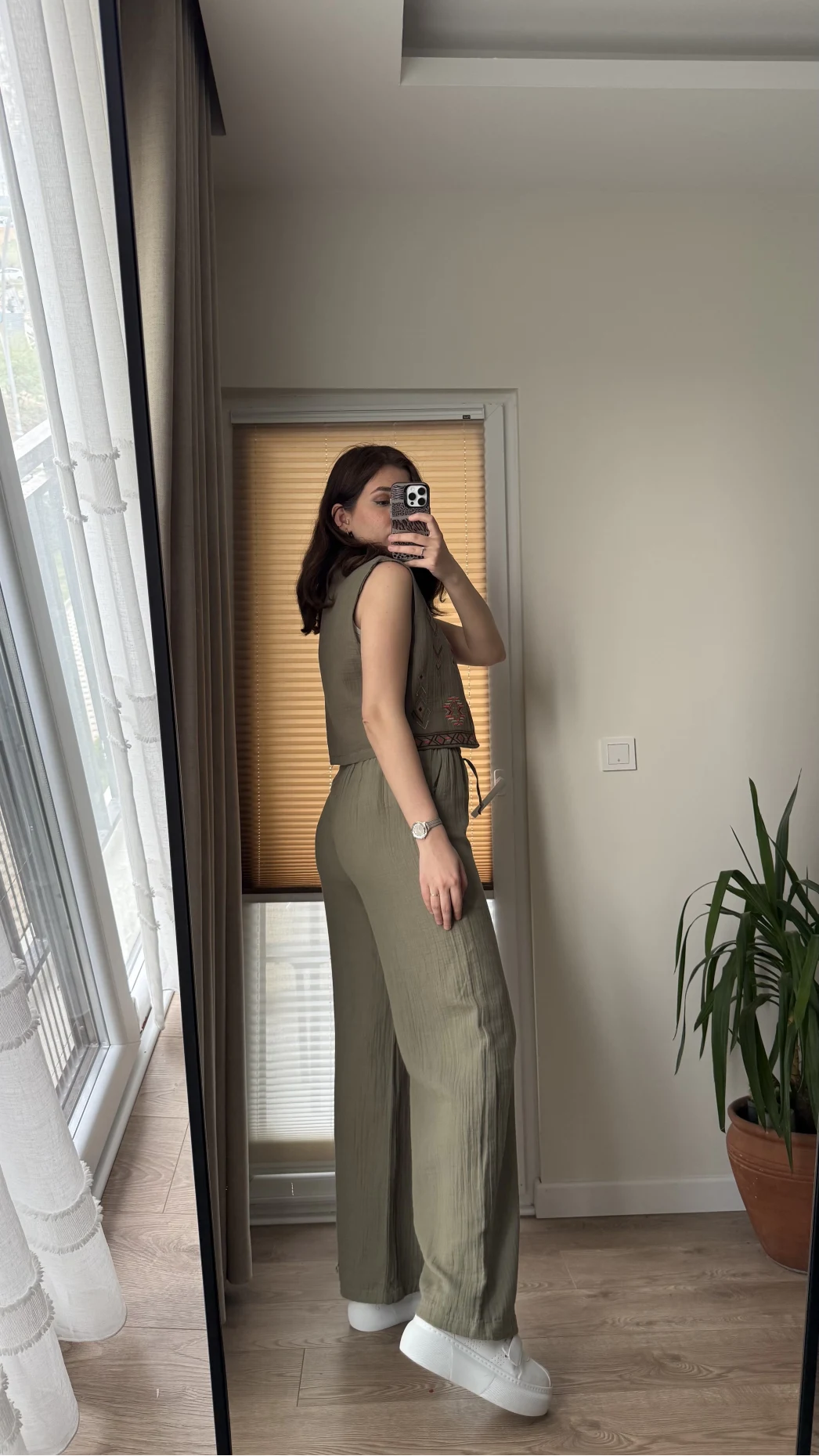 Müslin Pantolon - Haki - 4010