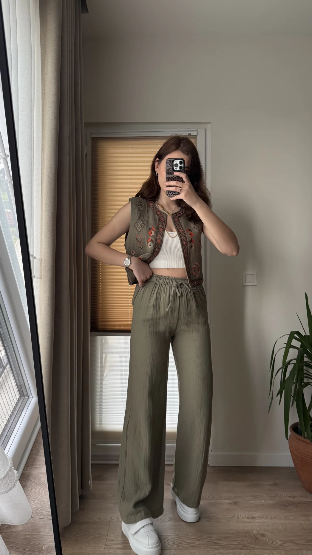 Müslin Pantolon - Haki - 4010