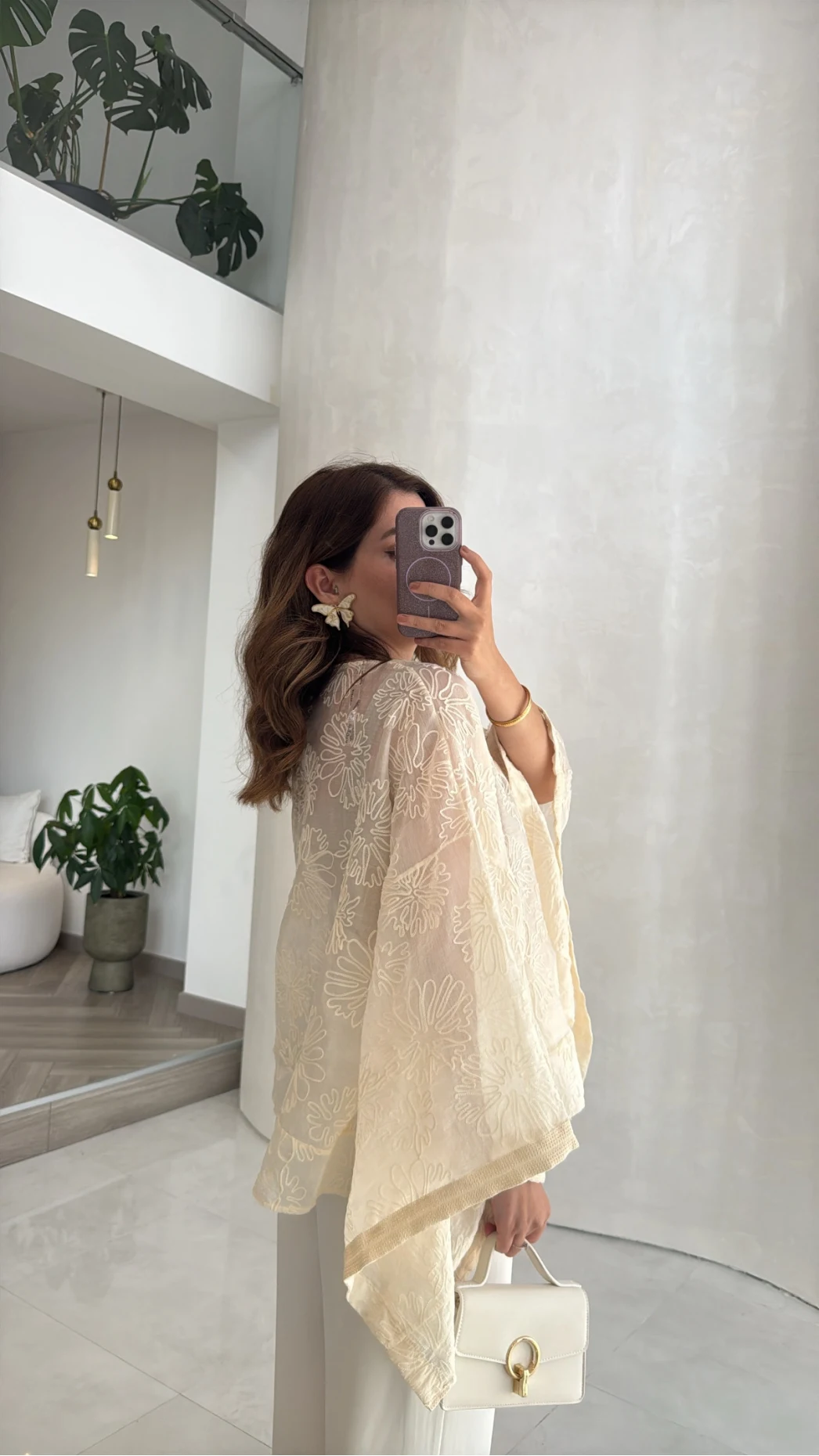 Nakışlı Kimono - Bej - Kod: 5100