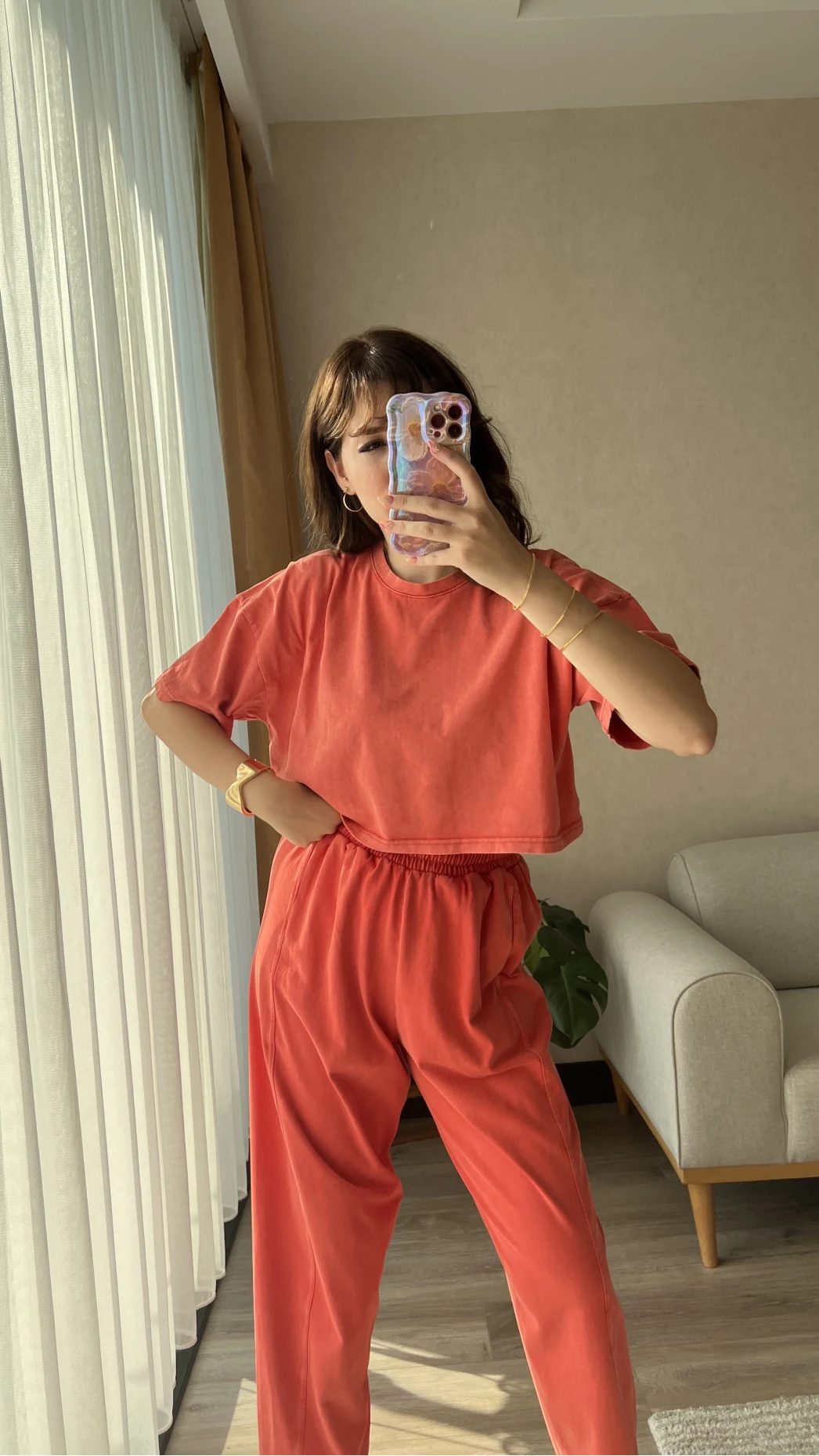 Nar Çiçeği T-Shirt Eşofman Takım