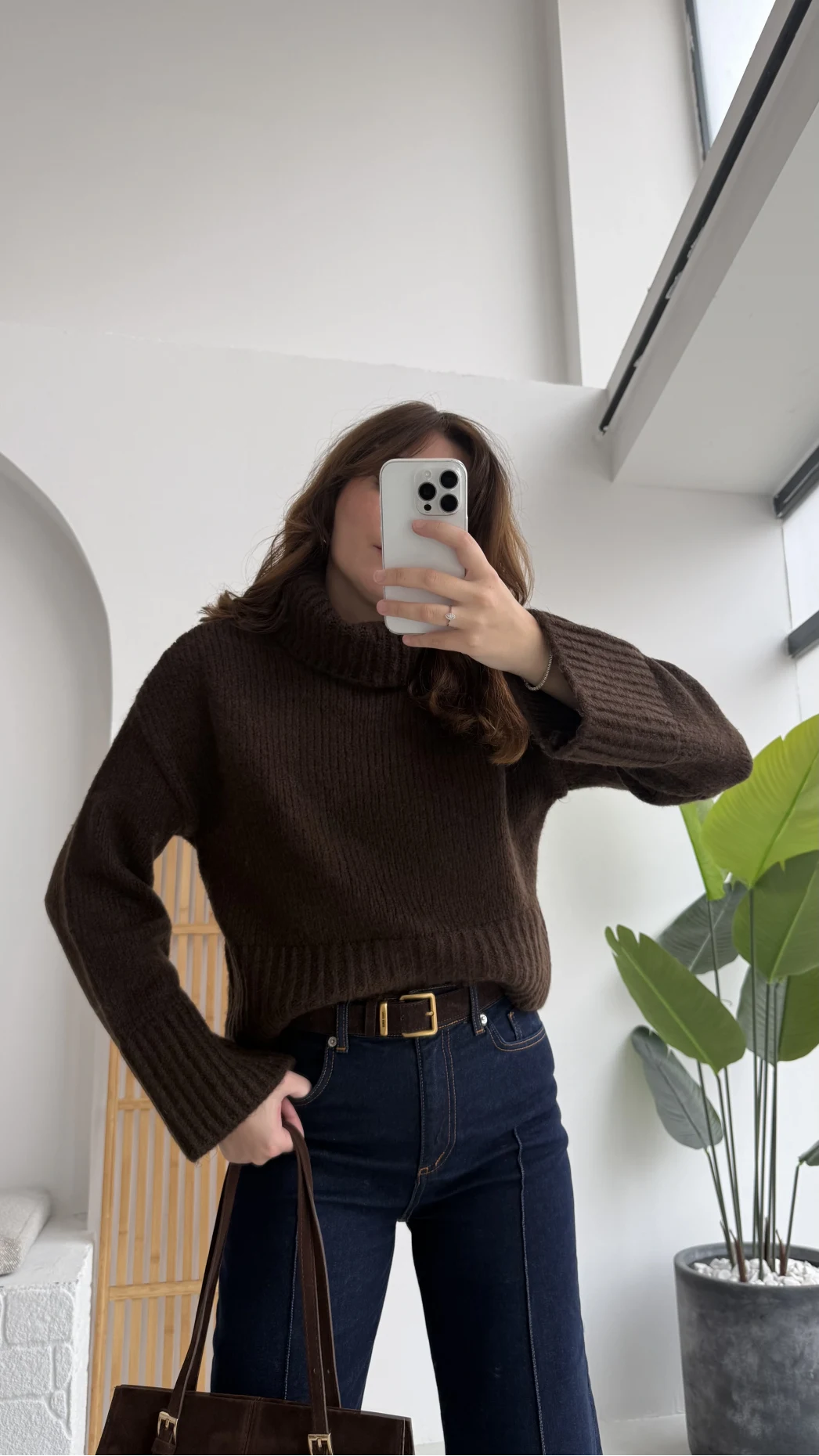 Natalie Boğazlı Kalın Kazak - Acı Kahve - Kod: 9071