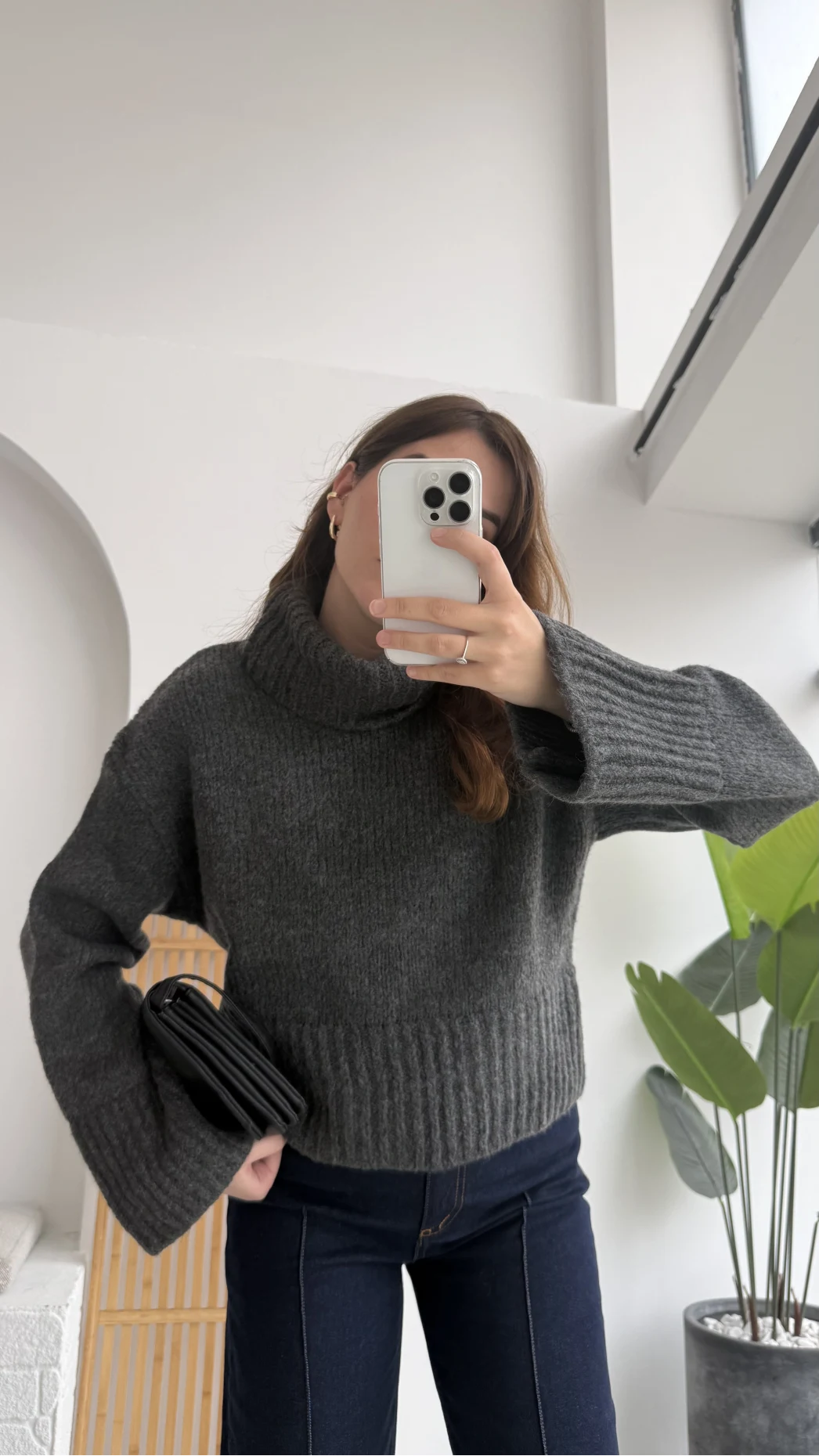 Natalie Boğazlı Kalın Kazak - Antrasit - Kod: 9071