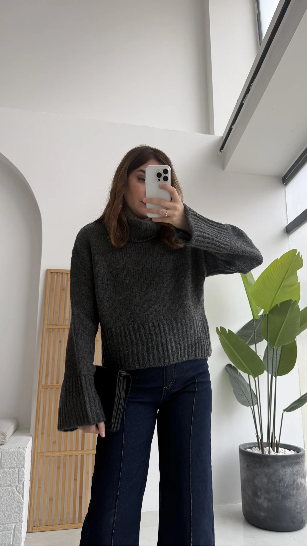 Natalie Boğazlı Kalın Kazak - Antrasit - Kod: 9071