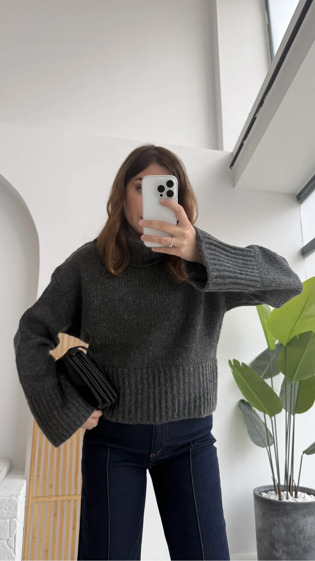 Natalie Boğazlı Kalın Kazak - Antrasit - Kod: 9071