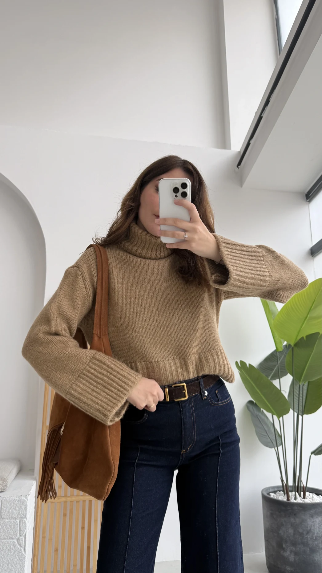 Natalie Boğazlı Kalın Kazak - Camel - Kod: 9071