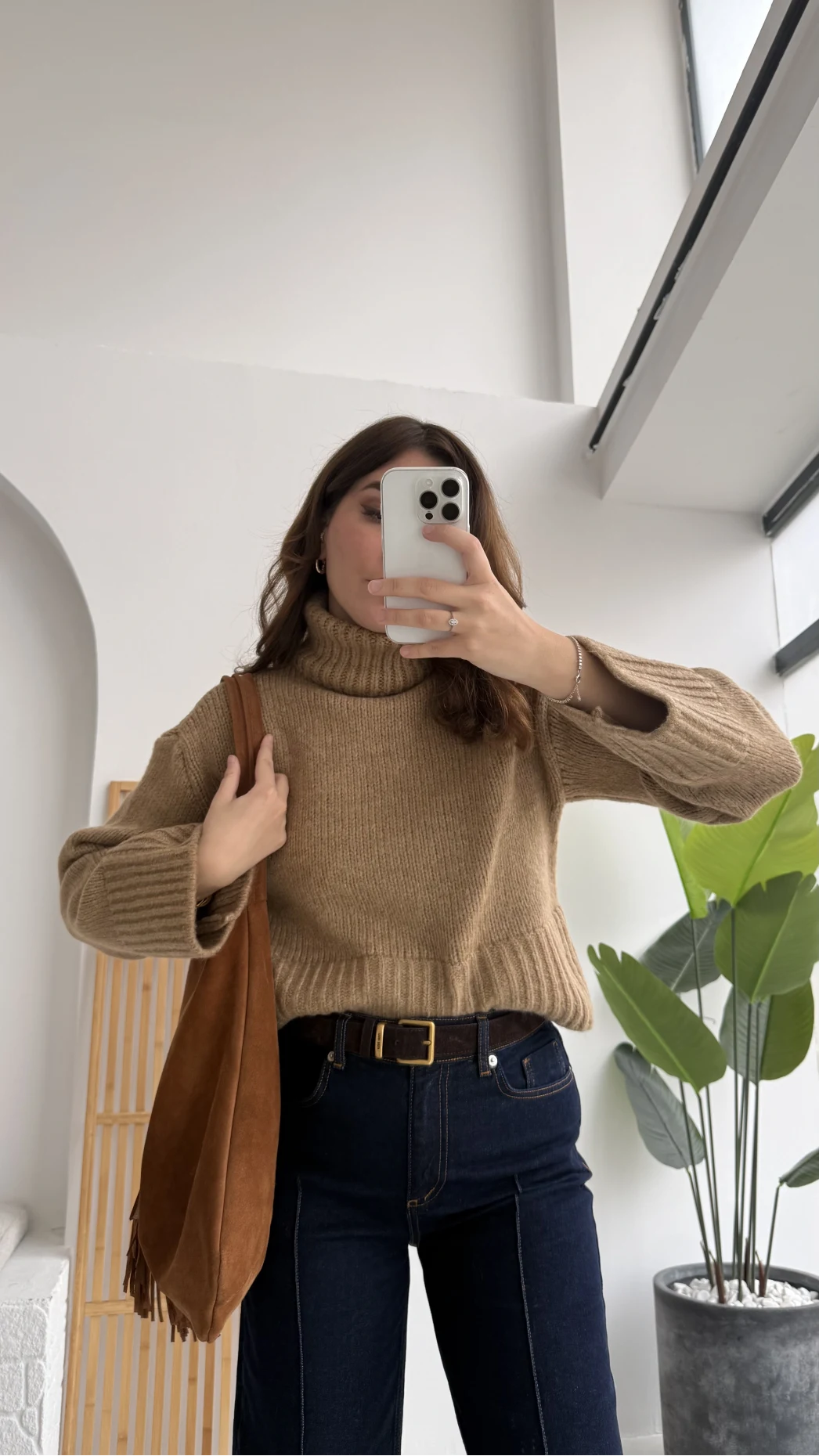 Natalie Boğazlı Kalın Kazak - Camel - Kod: 9071