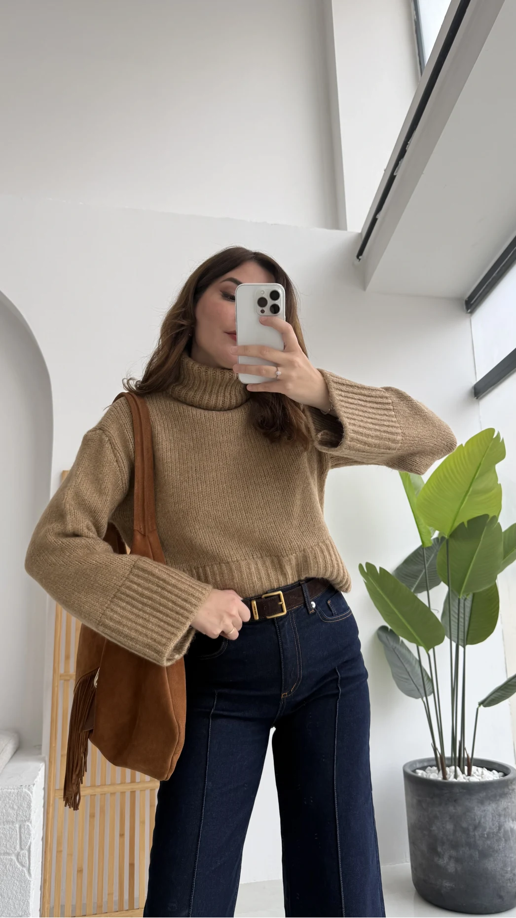 Natalie Boğazlı Kalın Kazak - Camel - Kod: 9071