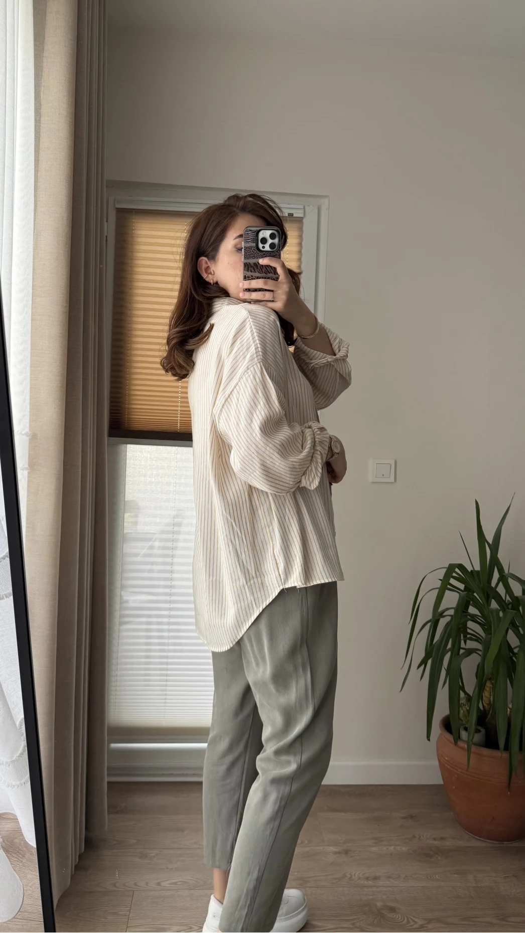 Natural Çizgili Gömlek - 2021 - Desen 10