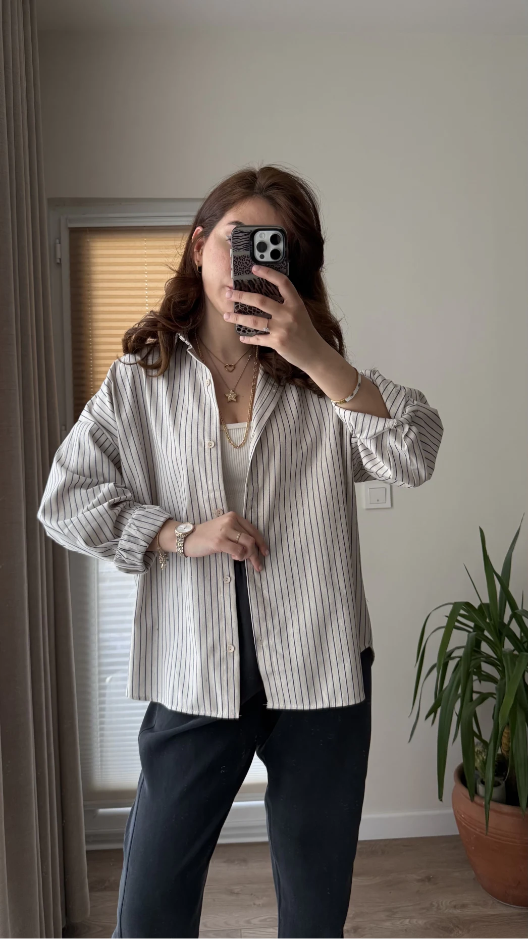 Natural Çizgili Gömlek - 2021 - Desen 5