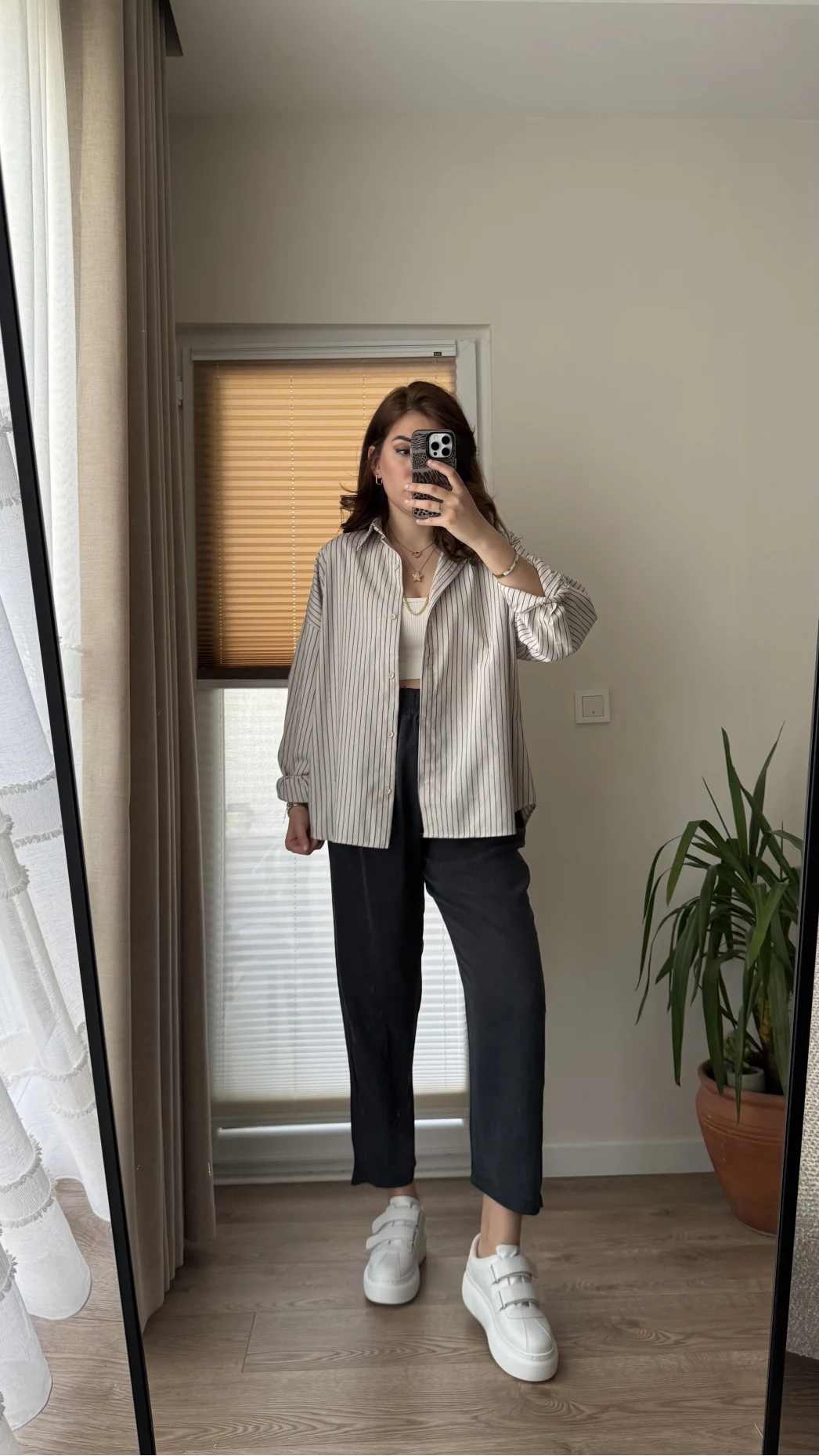 Natural Çizgili Gömlek - 2021 - Desen 5