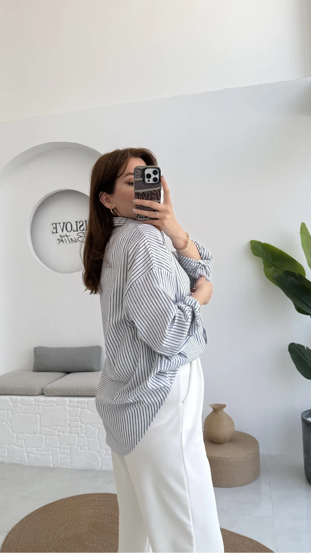 Natural Çizgili Gömlek - Siyah Çizgili - 2021