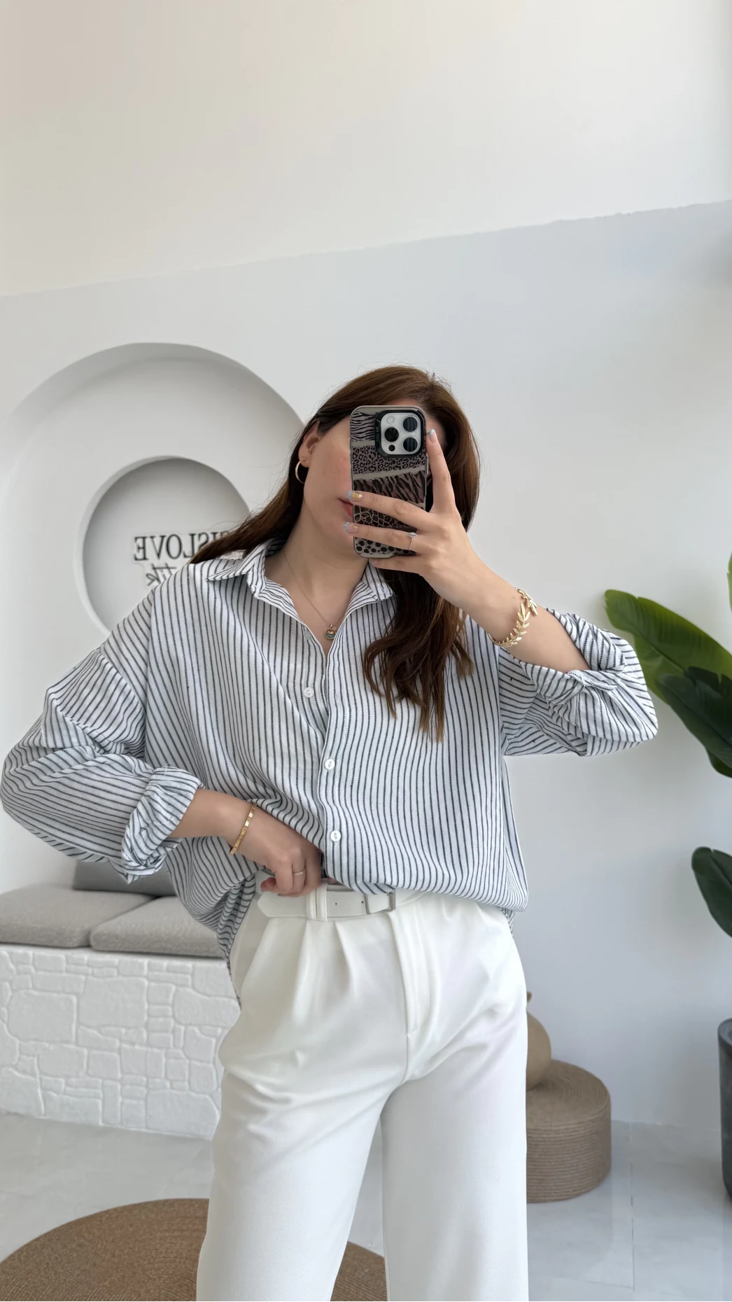 Natural Çizgili Gömlek - Siyah Çizgili - 2021