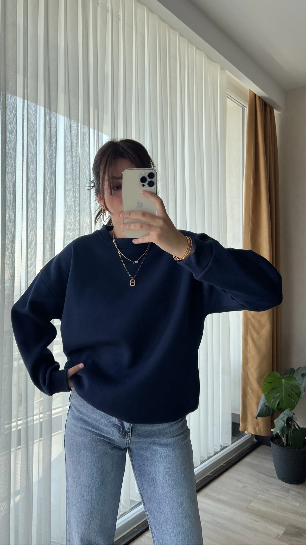 Neale Oversize Lacivert Sweat