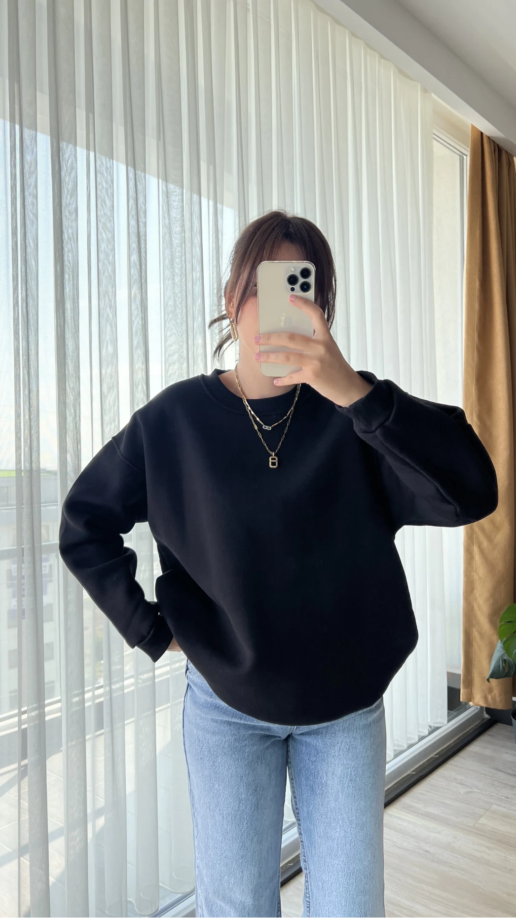 Neale Oversize Siyah Sweat
