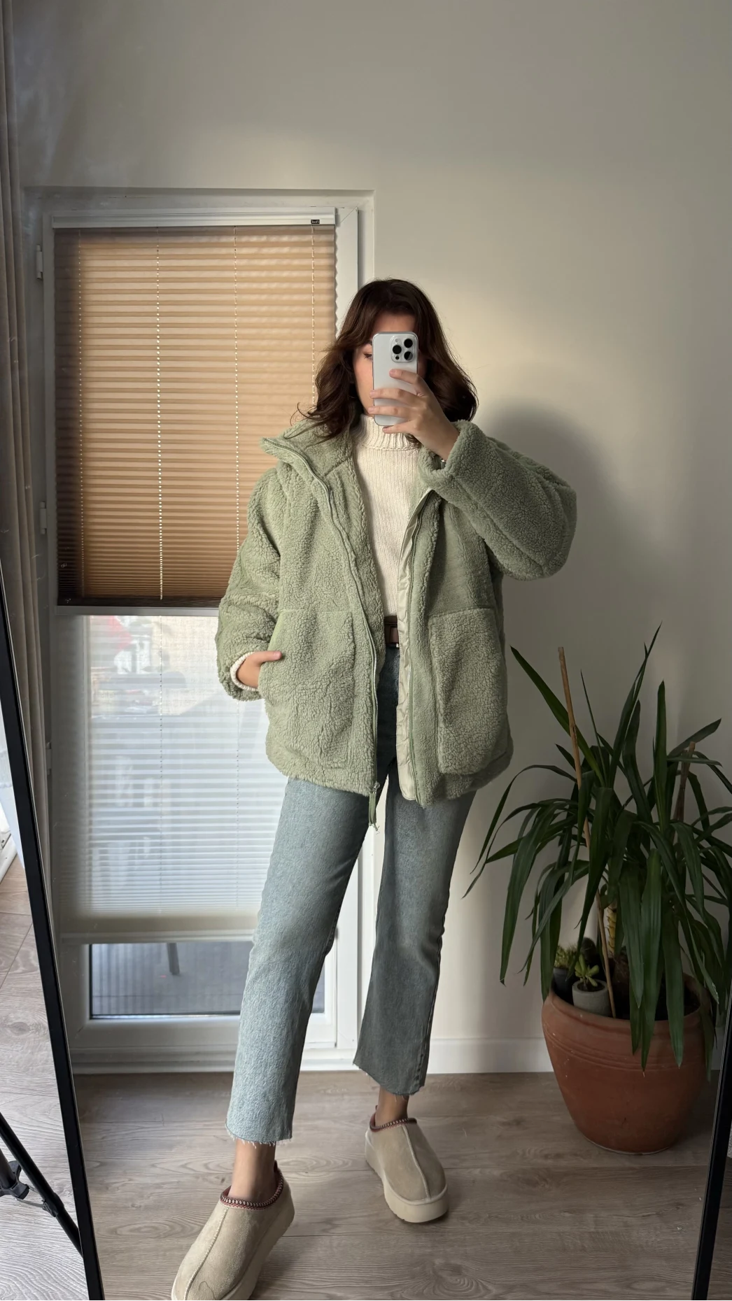 Nebraska Astarlı Peluş Mint Yeşili Hırka Ceket