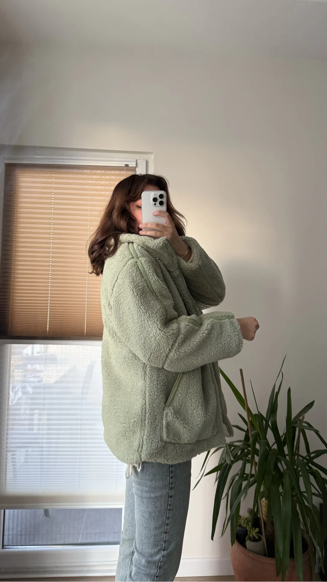 Nebraska Astarlı Peluş Mint Yeşili Hırka Ceket