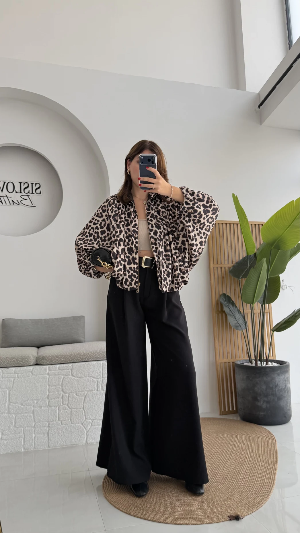 Nerissa Bomber Leopar Ceket - Kod: 9636