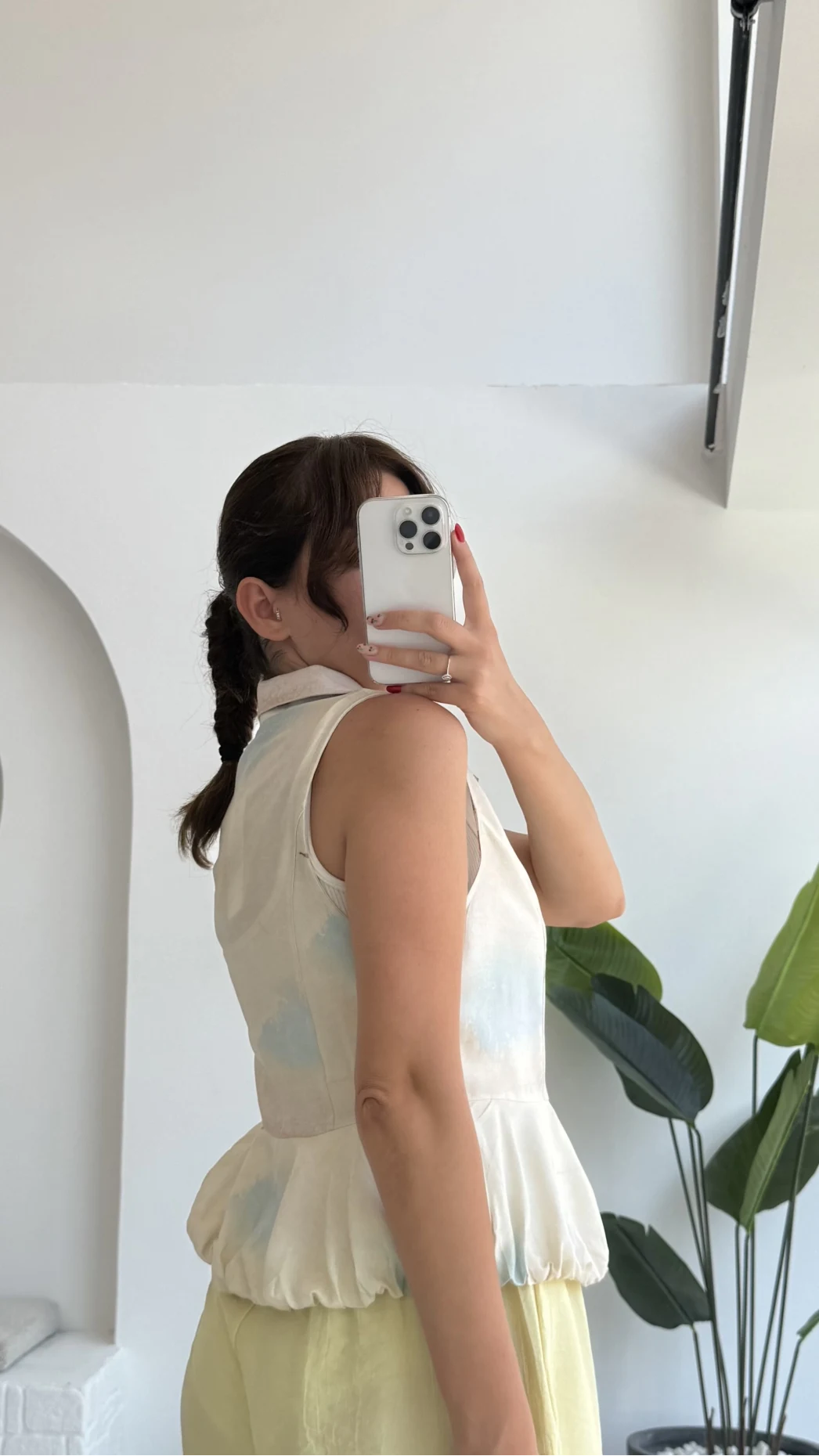 Nervür Volanlı Viskon Sıfır Kol Bluz - 2001