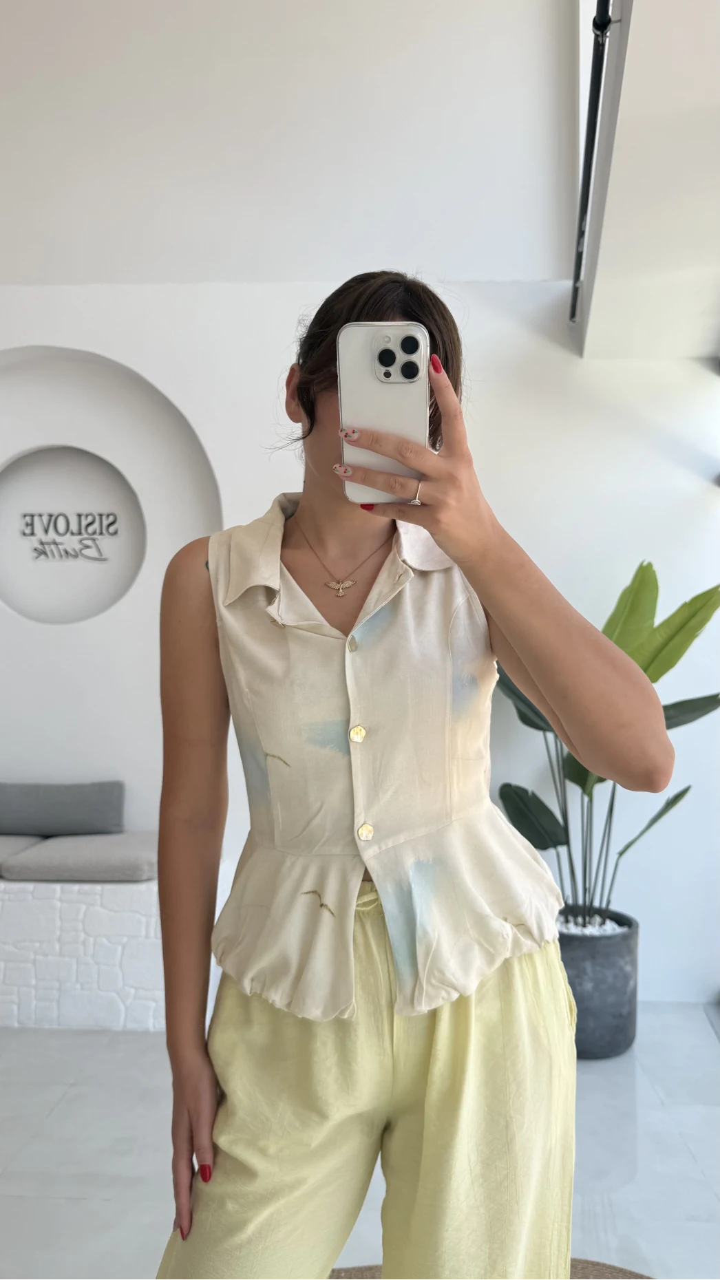 Nervür Volanlı Viskon Sıfır Kol Bluz - 2001