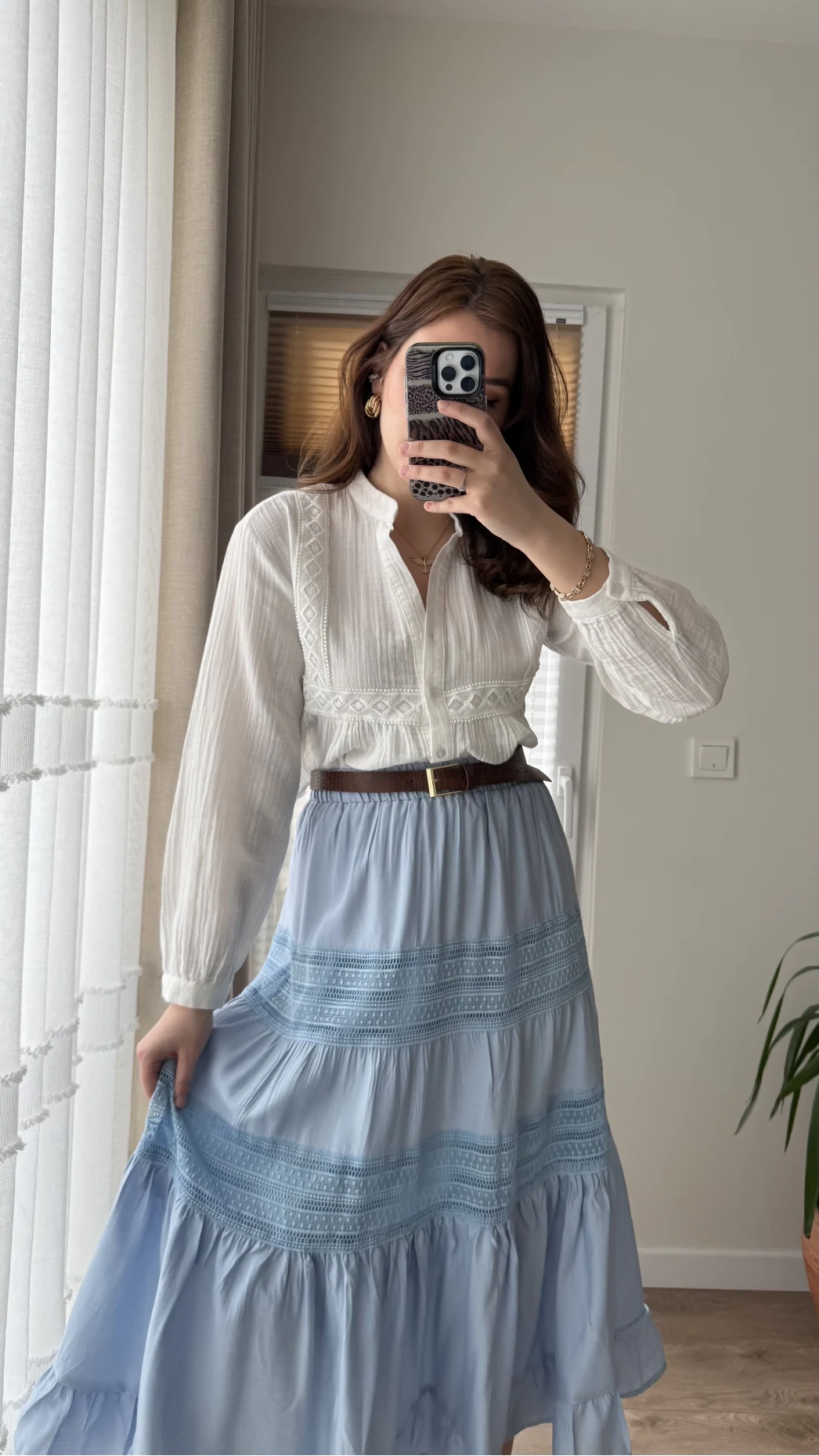 Ness Güpürlü Etek Bebe Mavisi