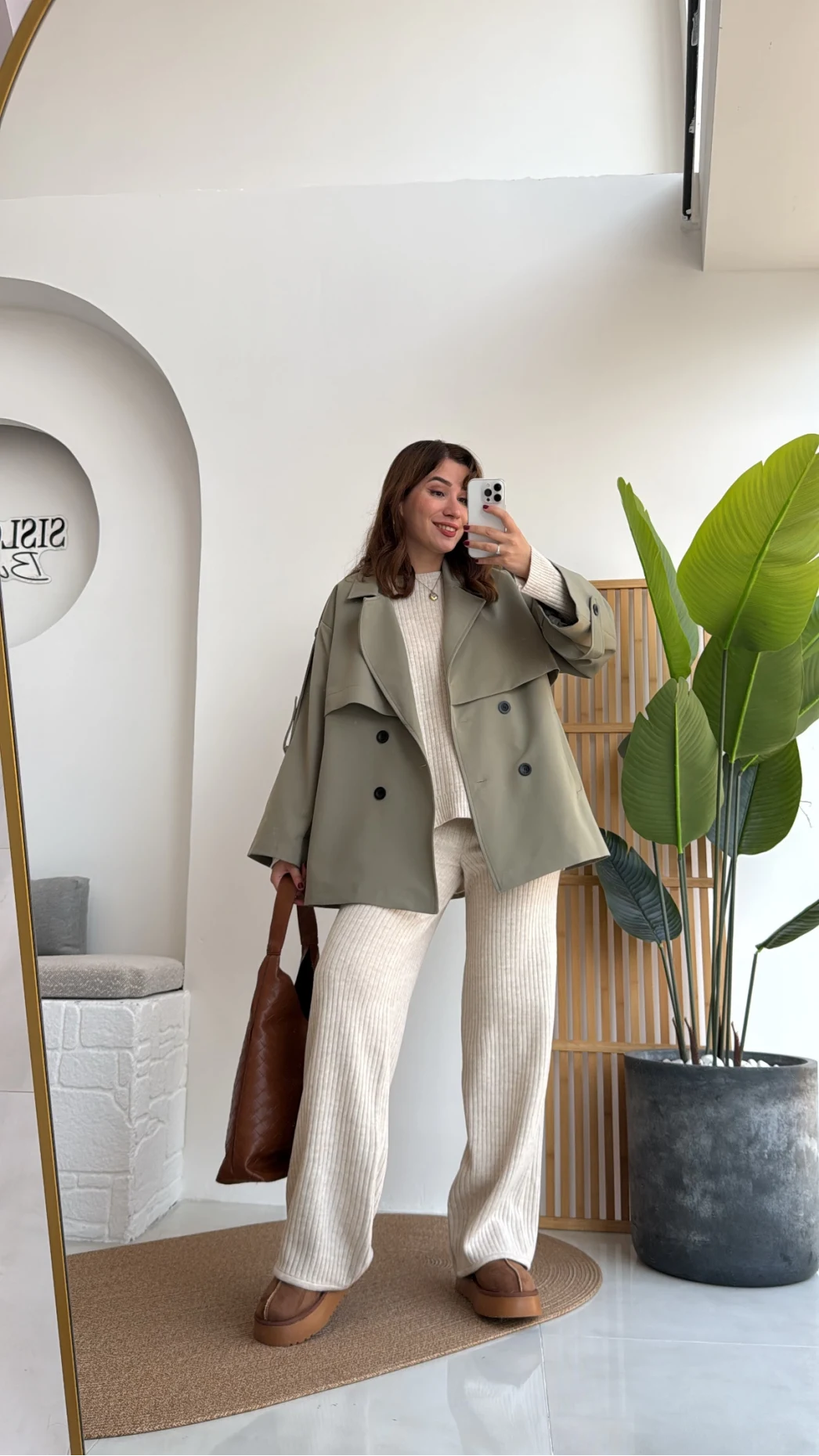 Nia Kuşaklı Kısa Trençkot - Haki - Kod: 9580