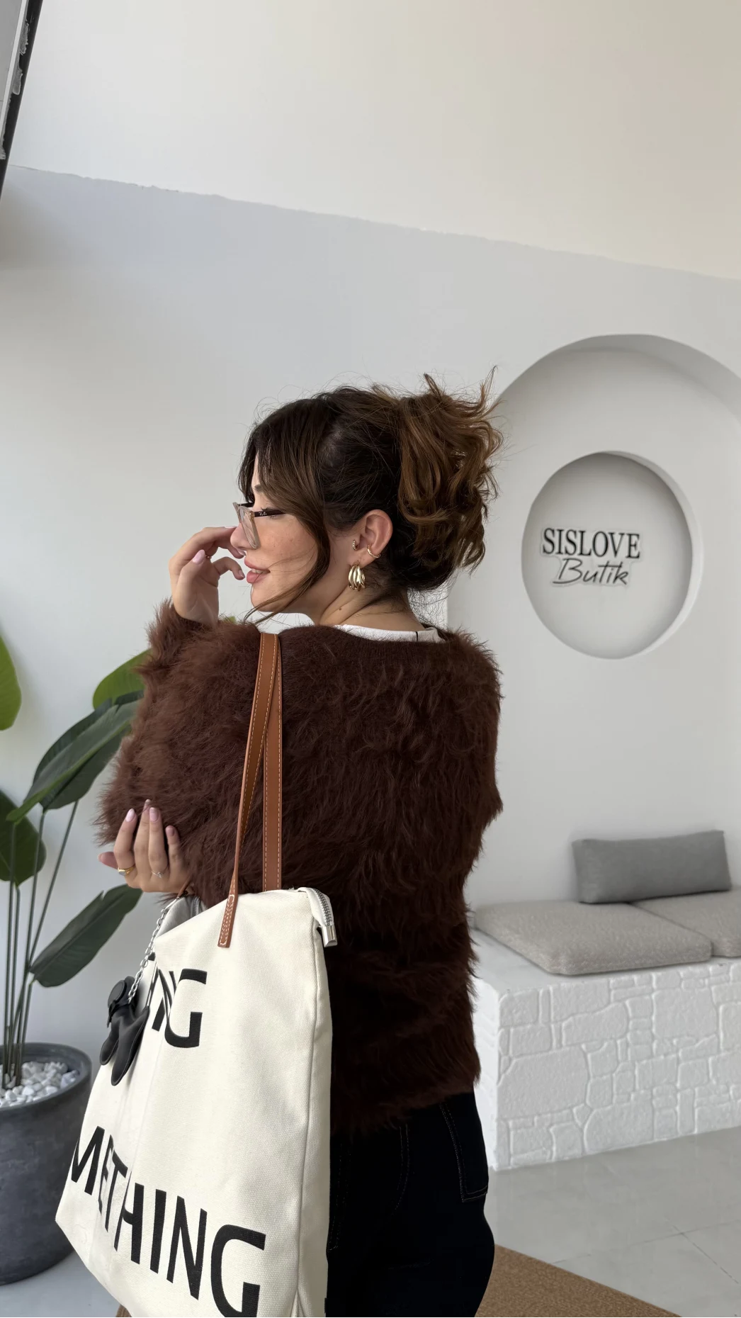 Nicole Sakallı Hırka - Kahve - Kod: 04596