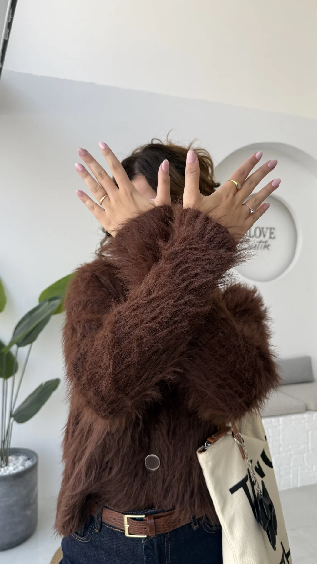 Nicole Sakallı Hırka - Kahve - Kod: 04596