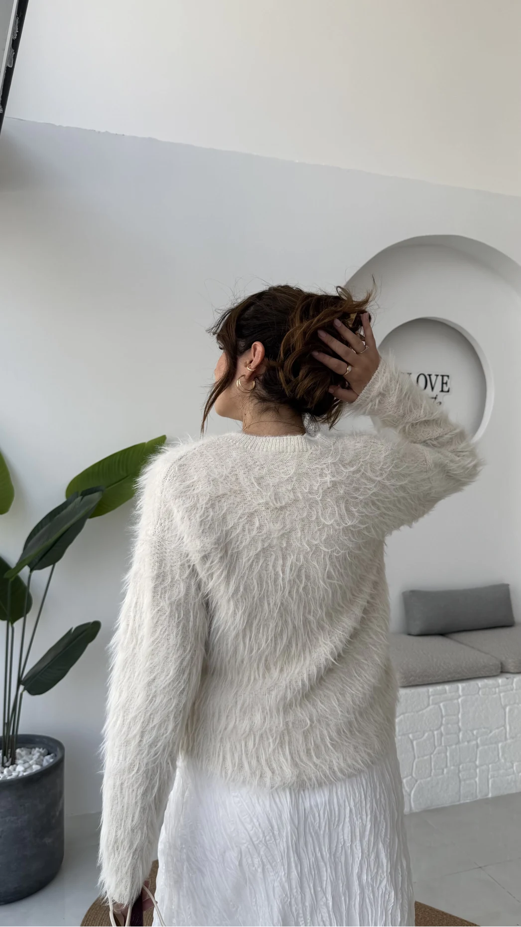 Nicole Sakallı Hırka - Taş - Kod: 04596