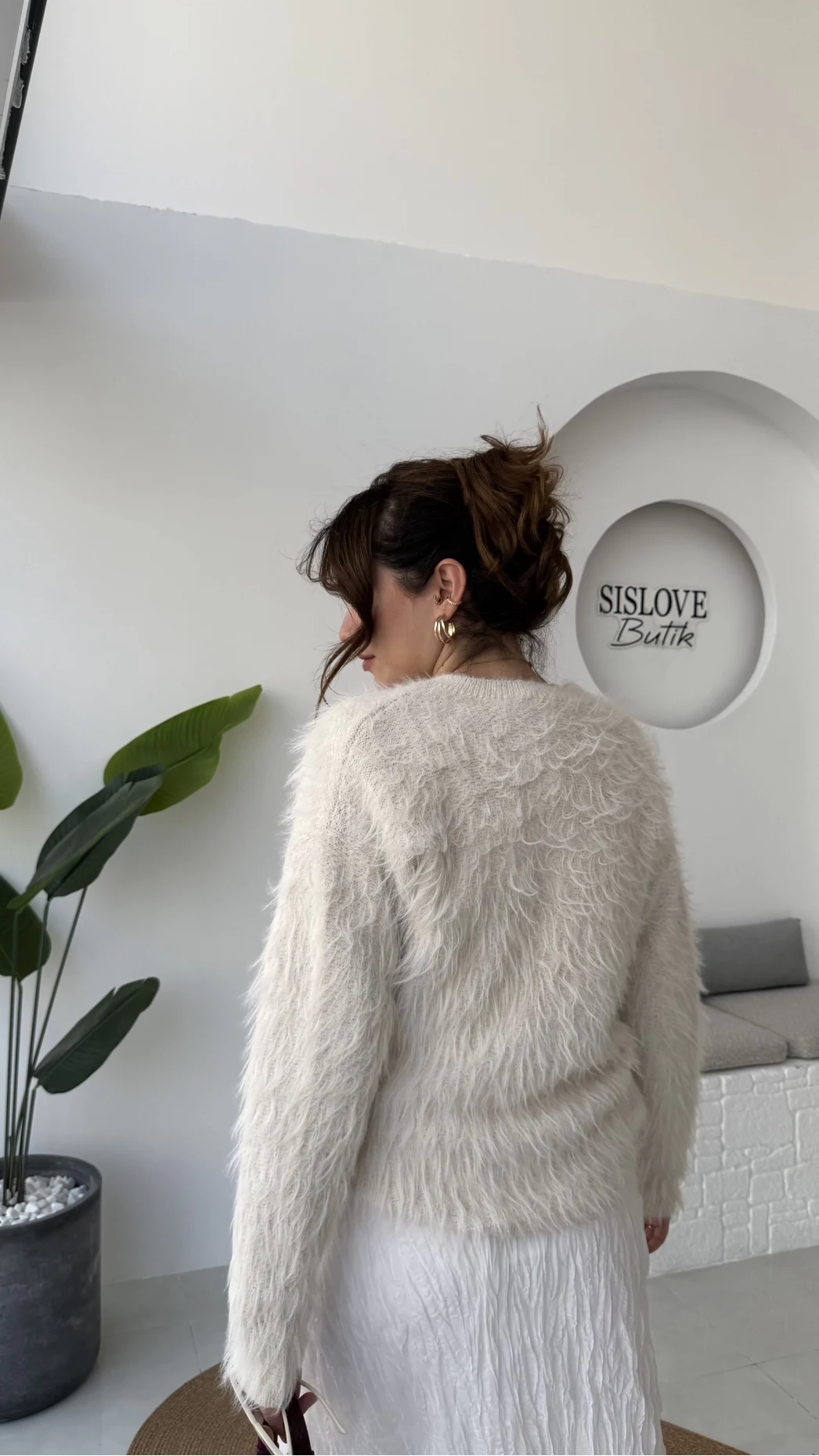 Nicole Sakallı Hırka - Taş - Kod: 04596