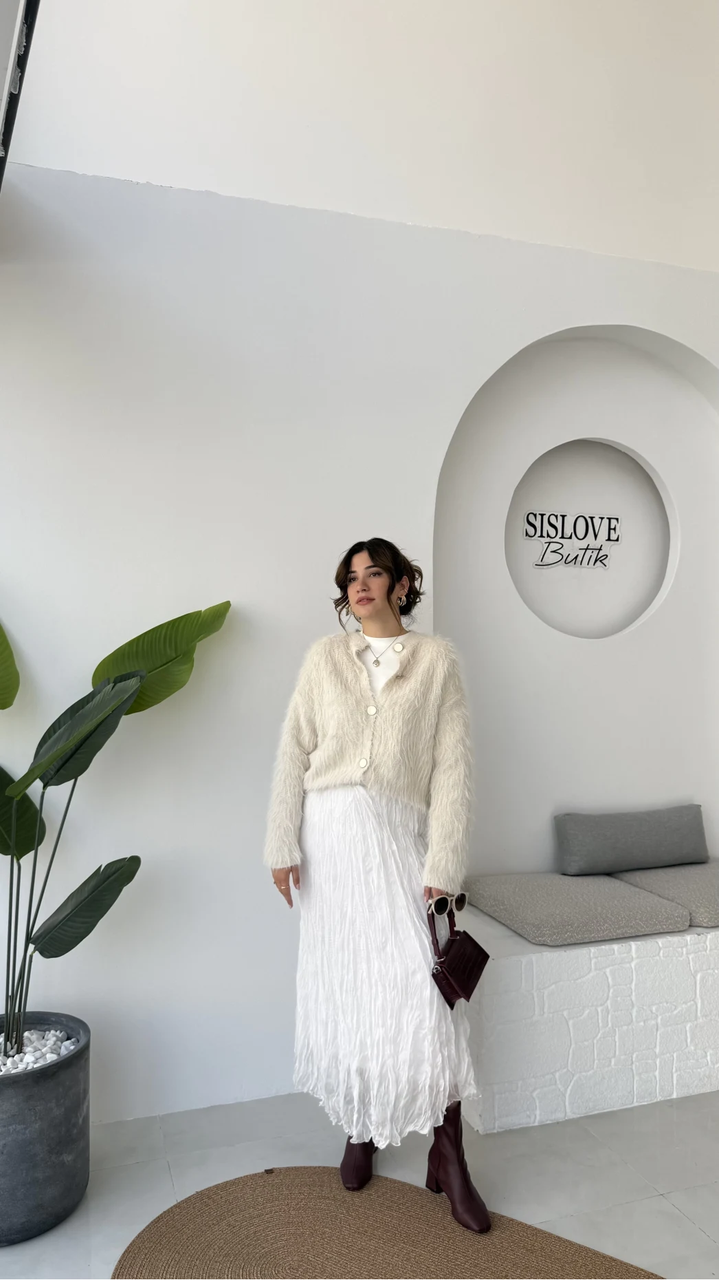 Nicole Sakallı Hırka - Taş - Kod: 04596