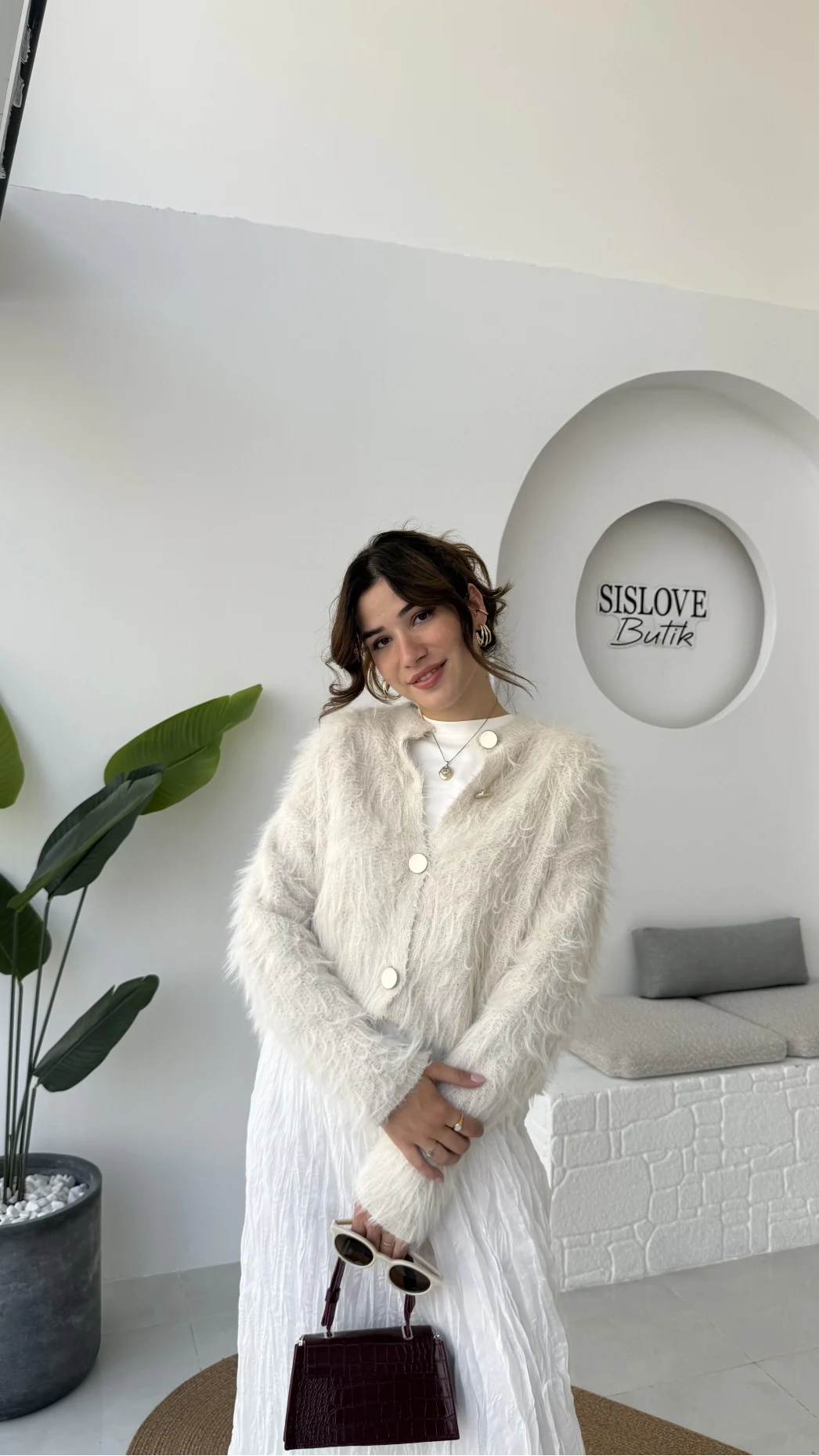 Nicole Sakallı Hırka - Taş - Kod: 04596