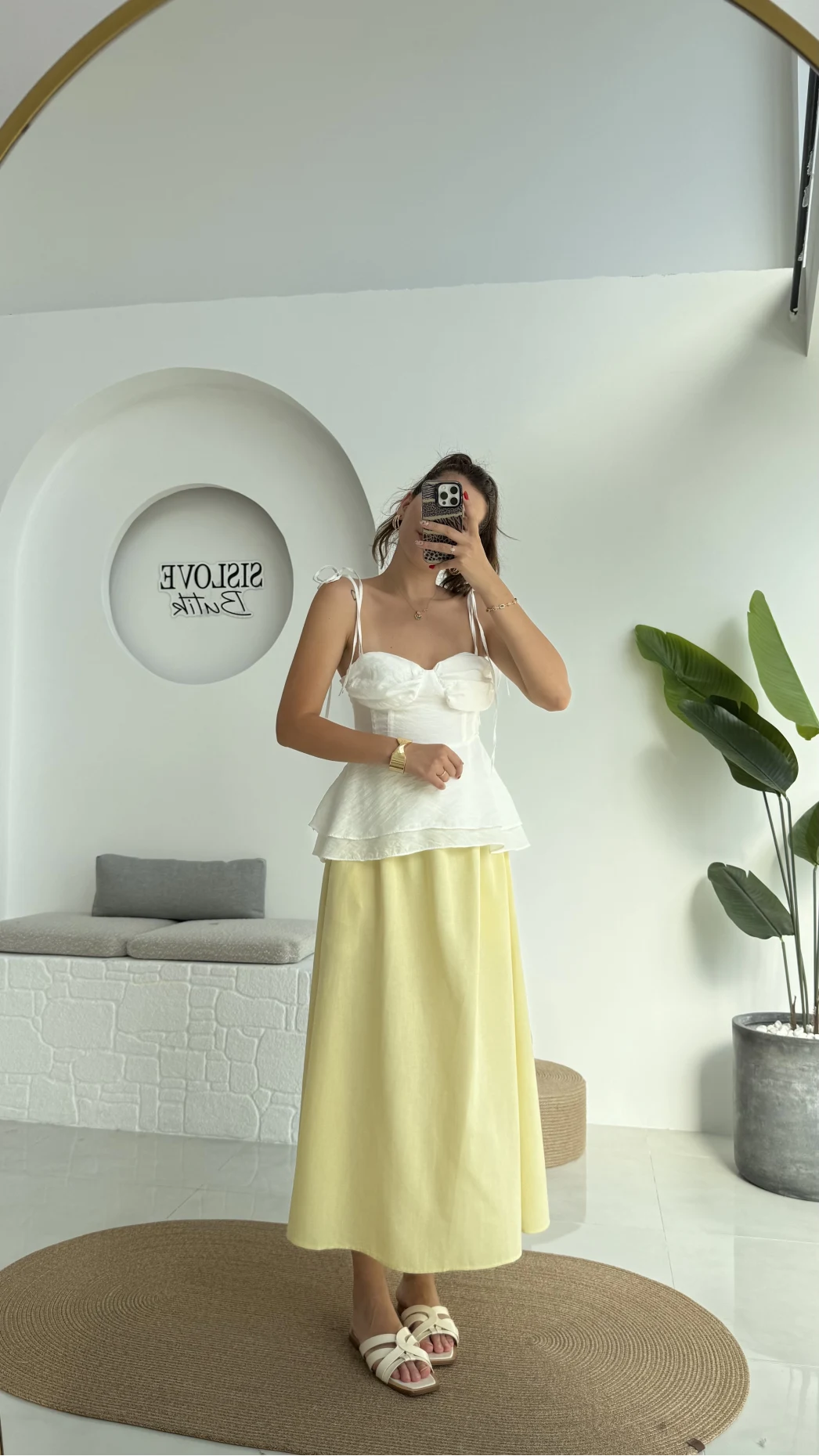 Niobe Lastikli Etek - Sarı - 1254