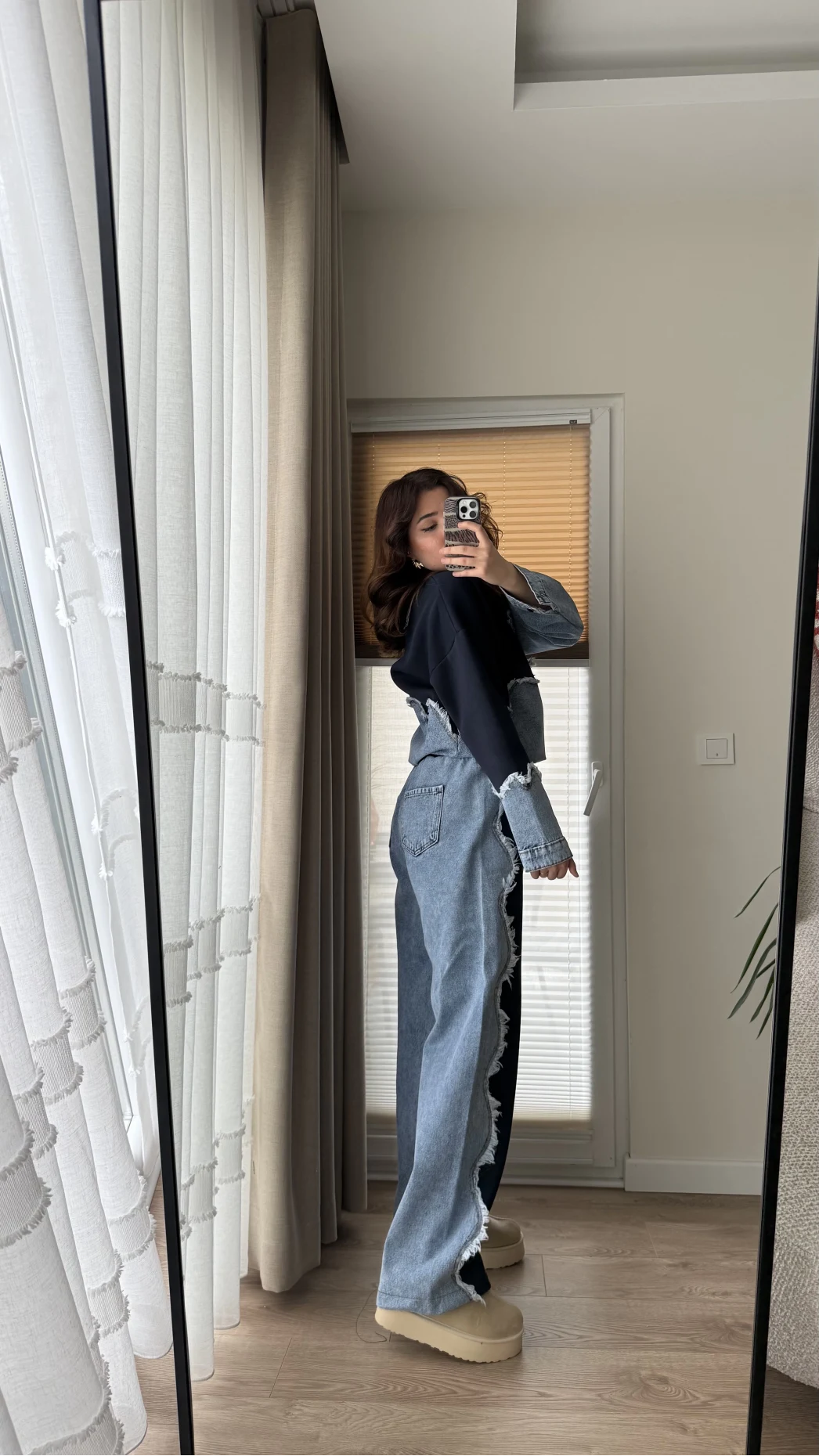 No-2 Denim Tasarım Dalgalı Takım