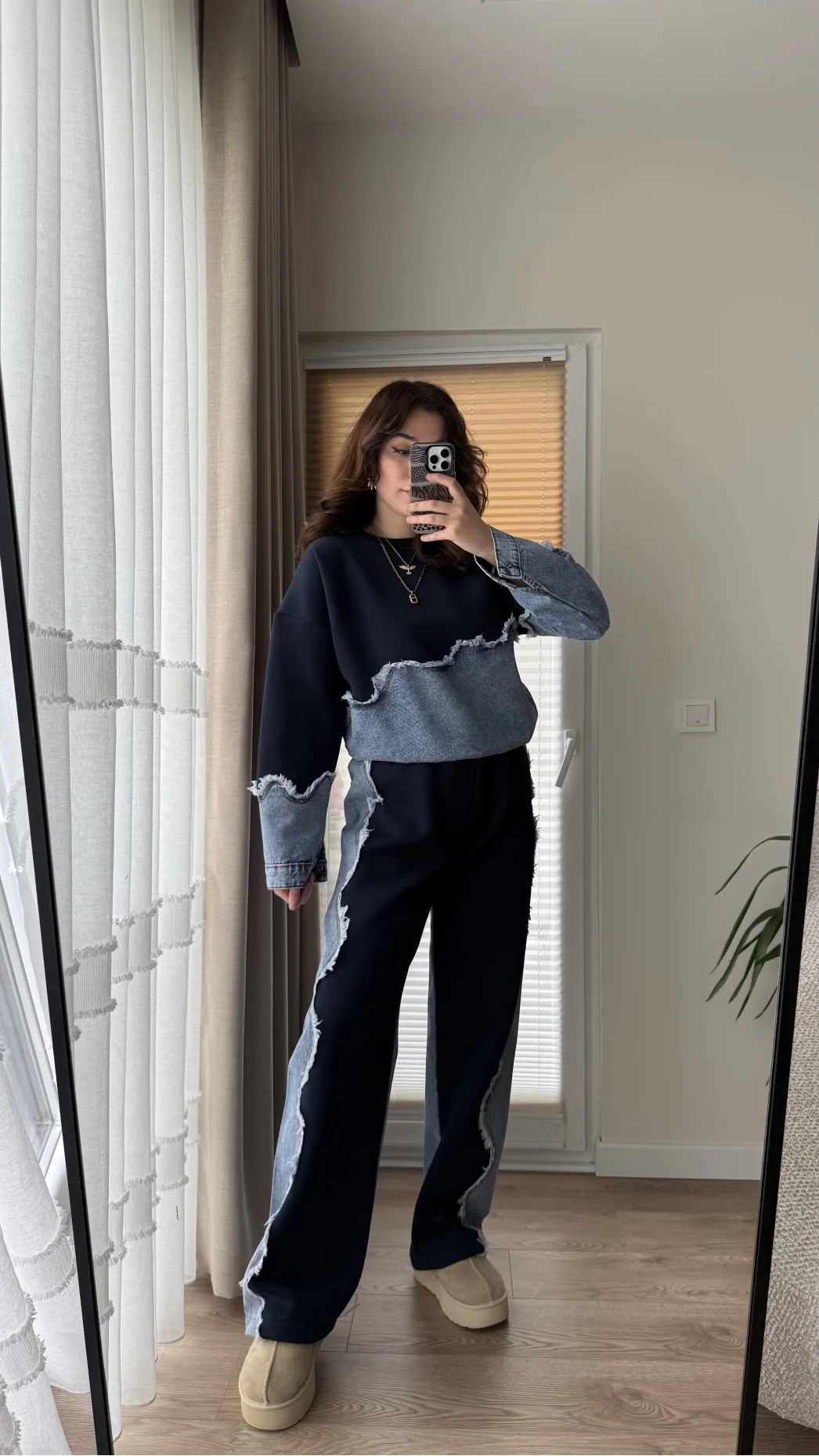 No-2 Denim Tasarım Dalgalı Takım