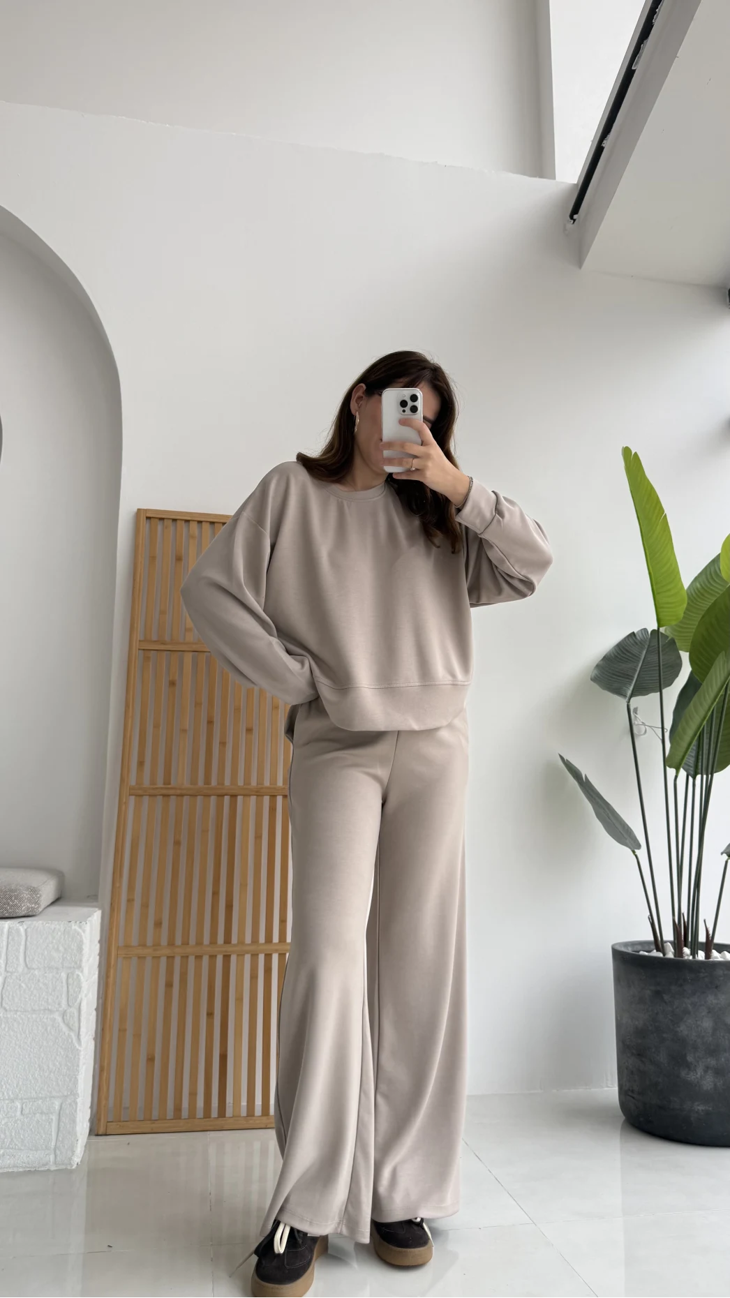 Nora Oys Sweet Pantolon Takım - Bej